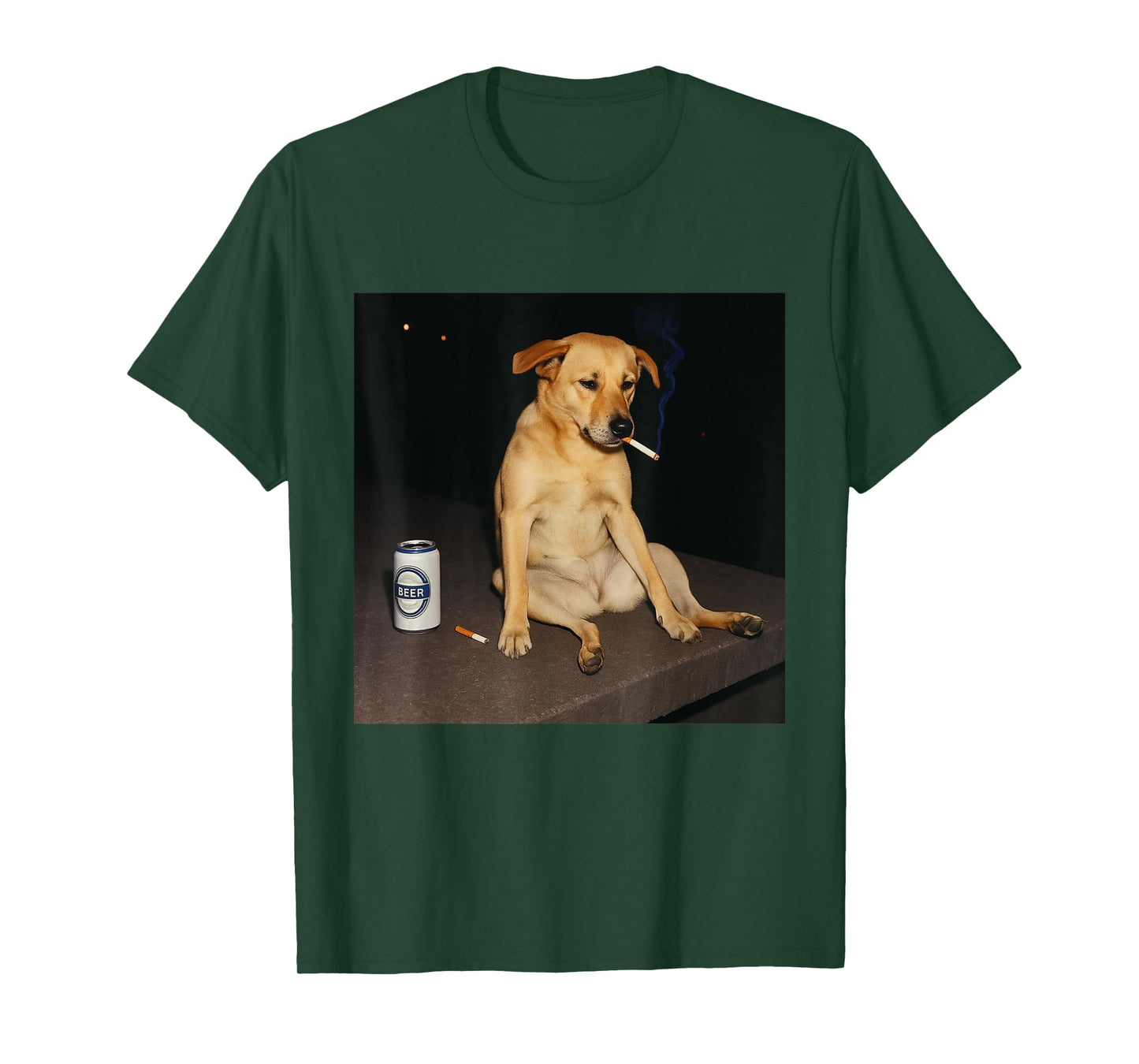 Cigarette Kitten Funny Smoking Dog Meme Stupid Brainrot T-Shirt
