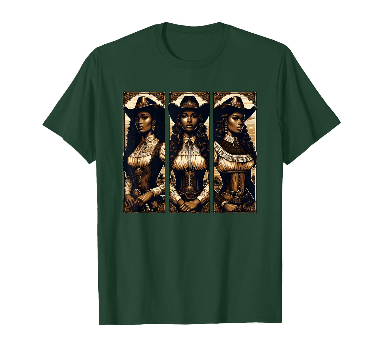 Black Cowgirl Western Rodeo Melanin Black History Texas T-Shirt