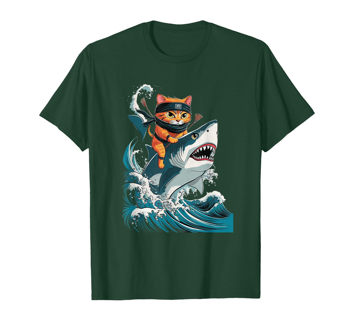 Samurai Cat Ninja Aesthetic Japanese Katana Tokyo culture Men Women Kids T-Shirt