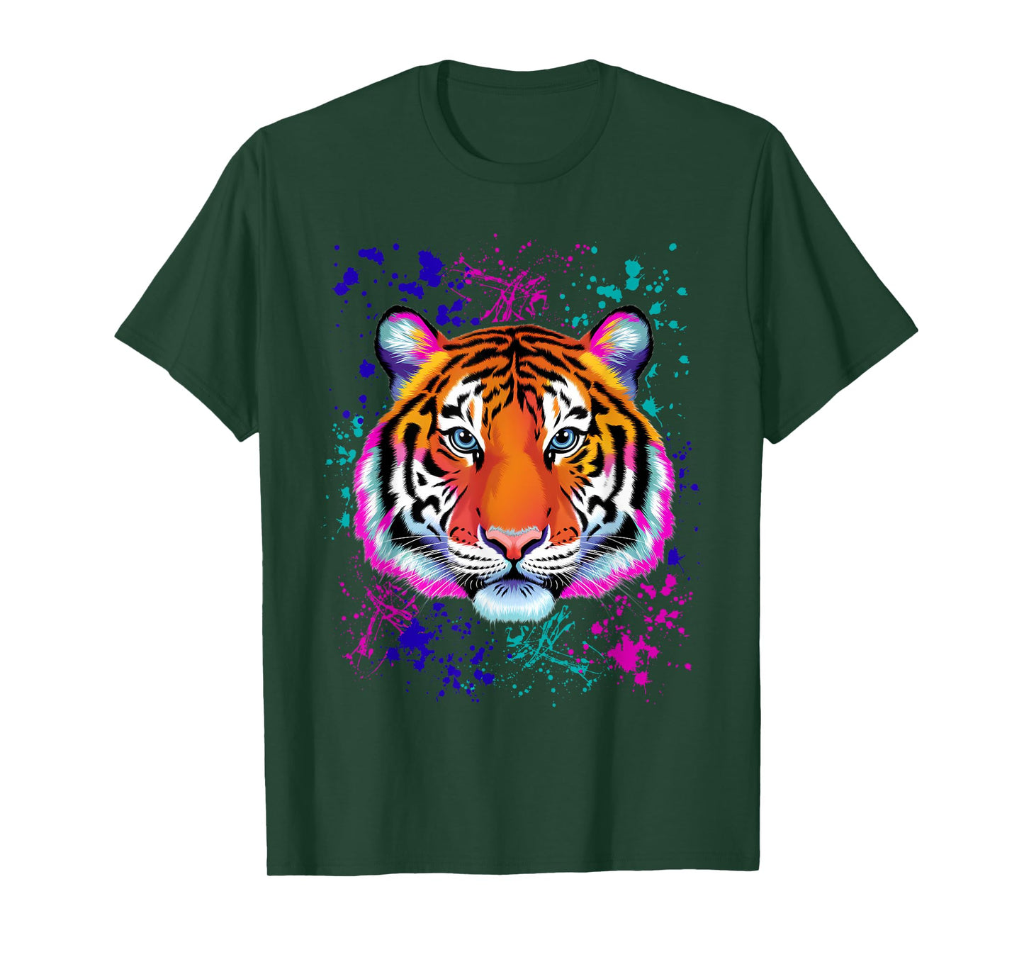 Colorful Tiger Graphic T-Shirt