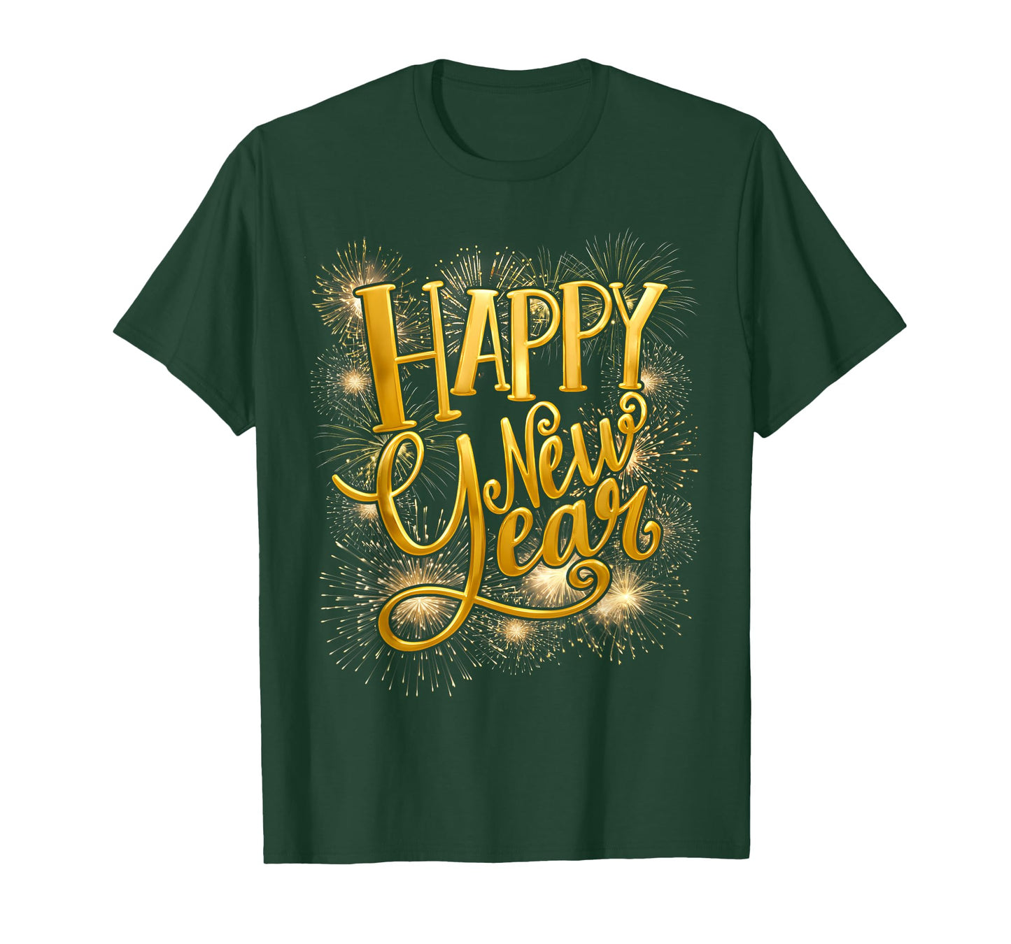 Happy New Year Fire Work Family Matching Men Women Kid T-Shirt