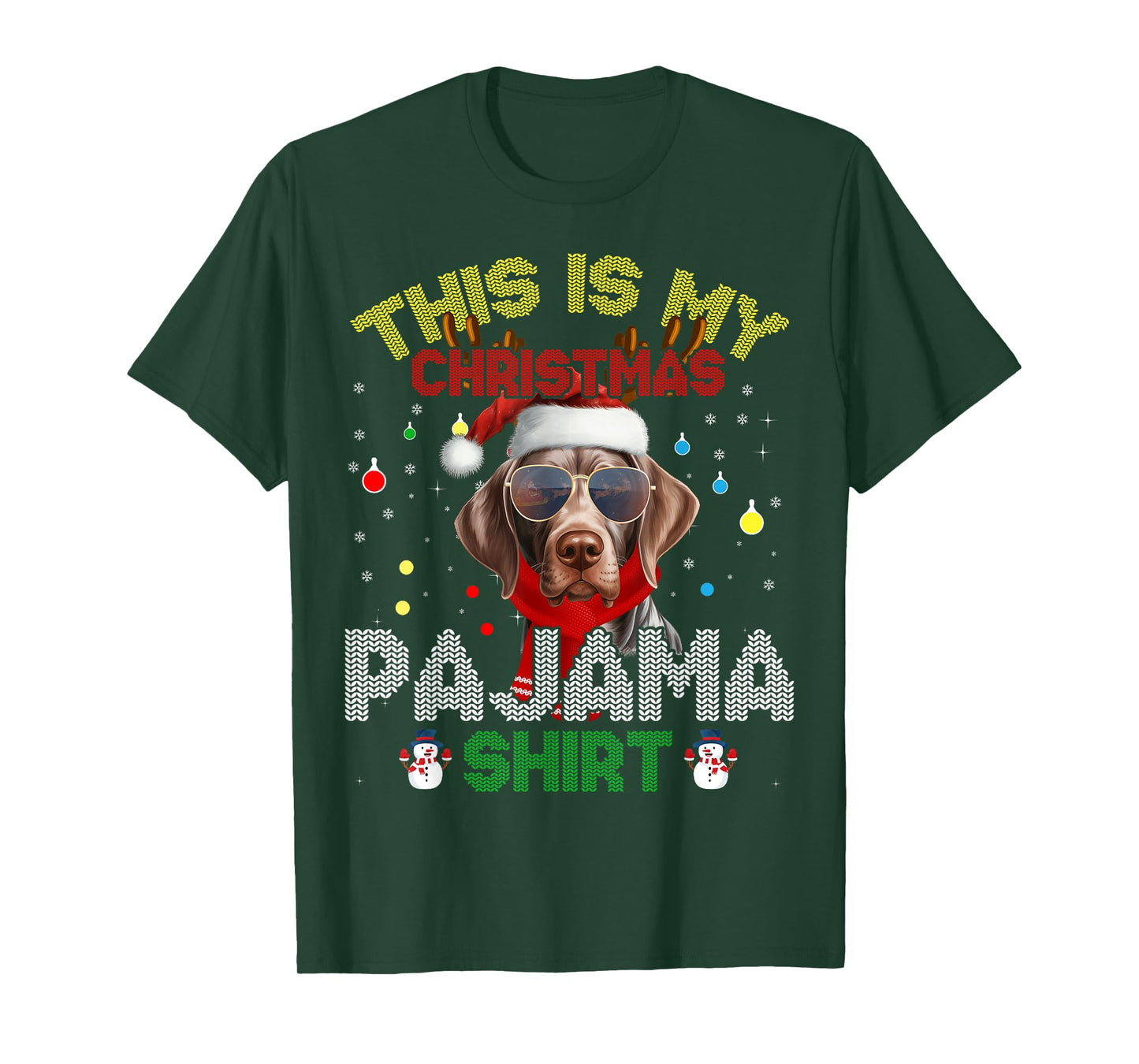 German Shorthaired Pointer Christmas Pajama Xmas Matching T-Shirt
