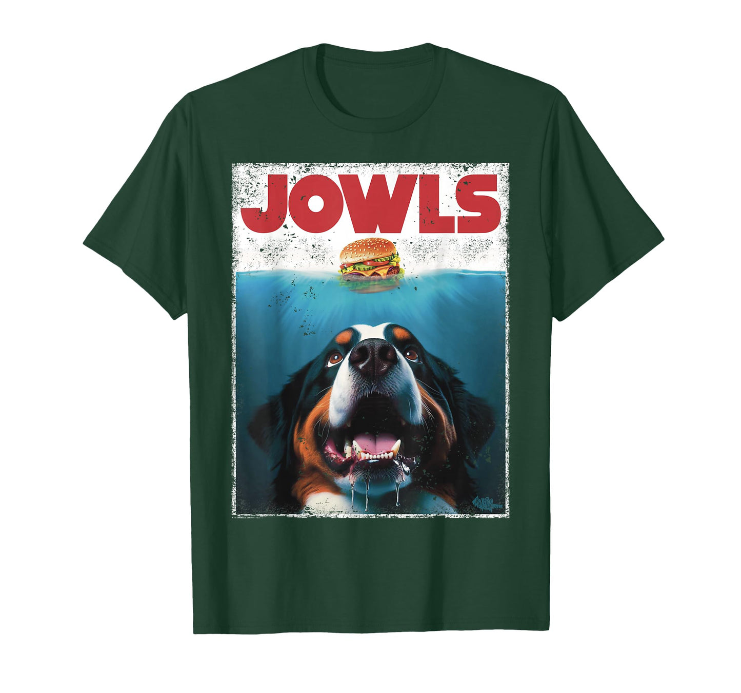 Funny Berner Jowls Burger Bernese Mountain Dog Mom, Dog Dad T-Shirt