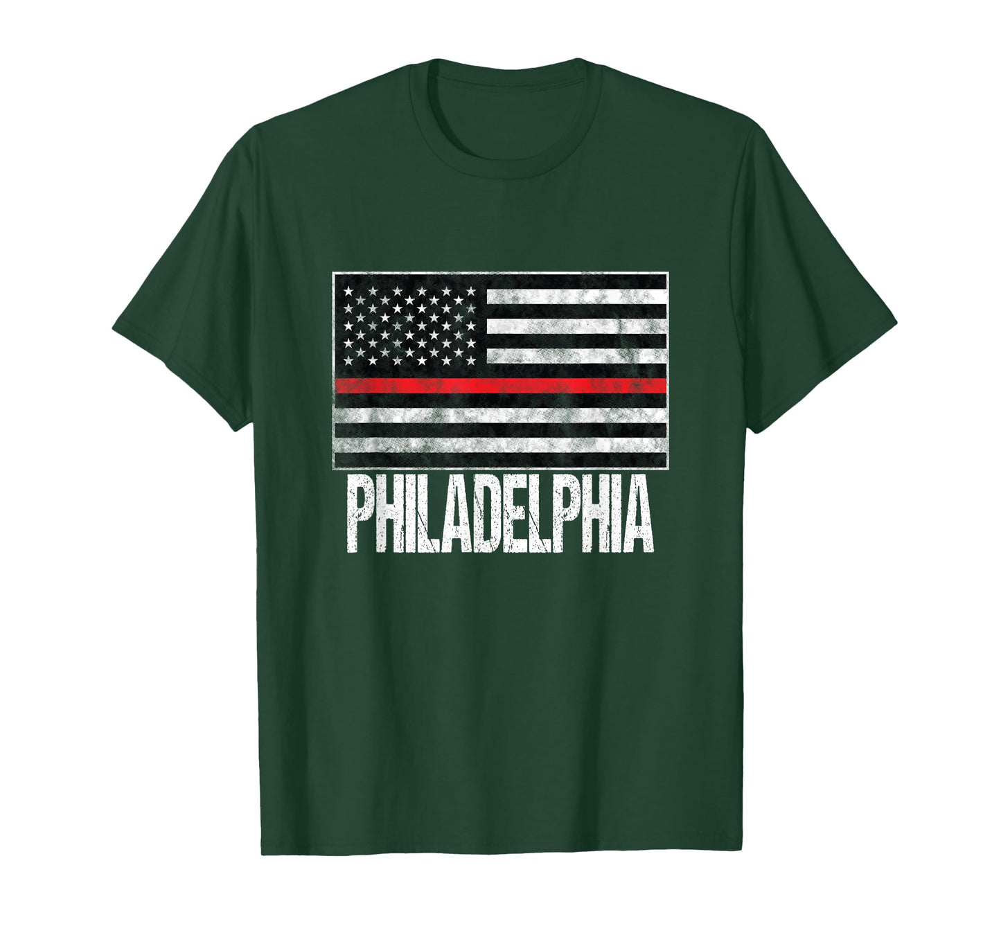 Thin Red LIne American Flag TShirt Philadelphia Firefighters T-Shirt for Women Kids Men