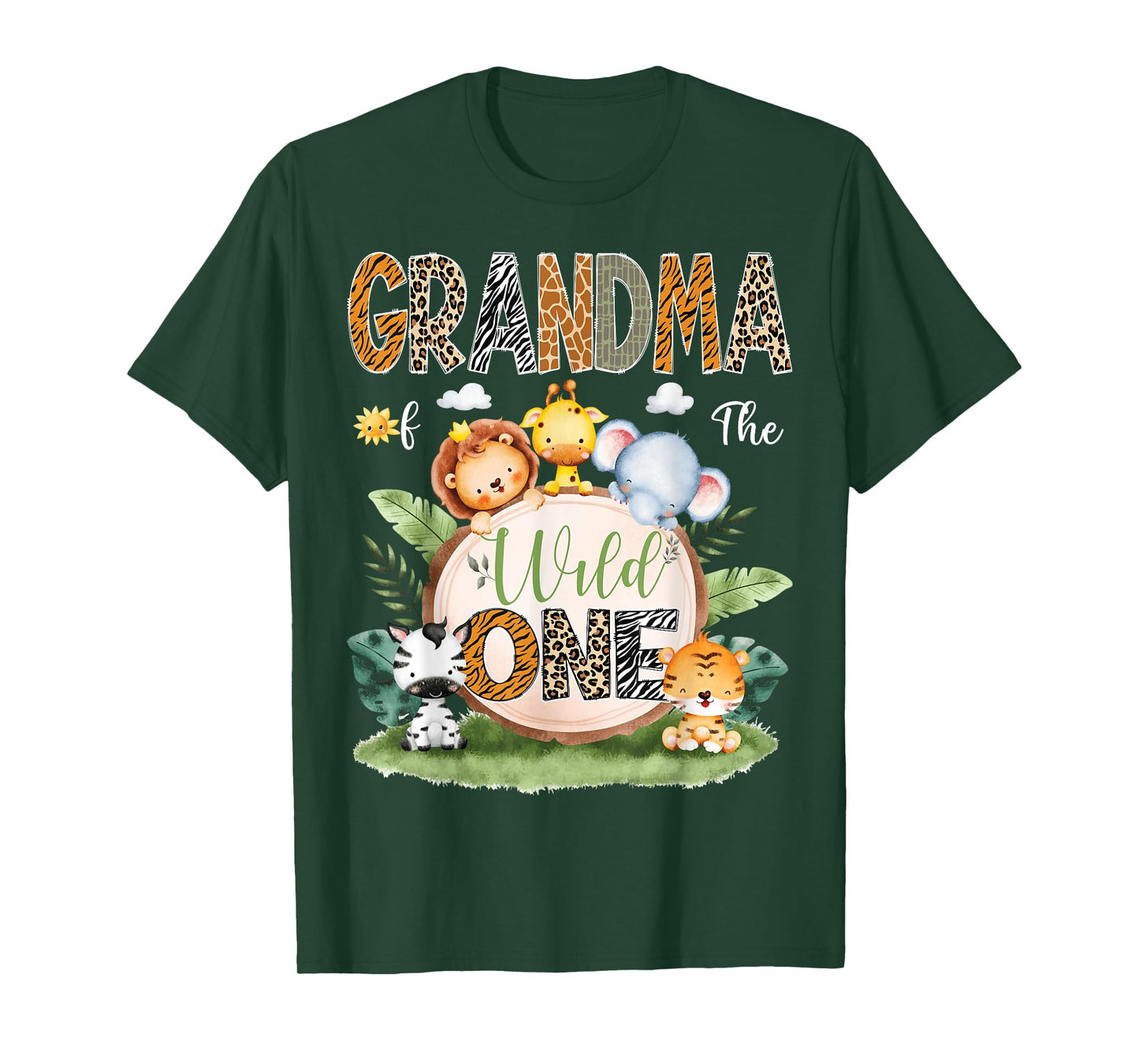 Grandma Of The Wild One Funny 1St Birthday Safari Jungle T-Shirt