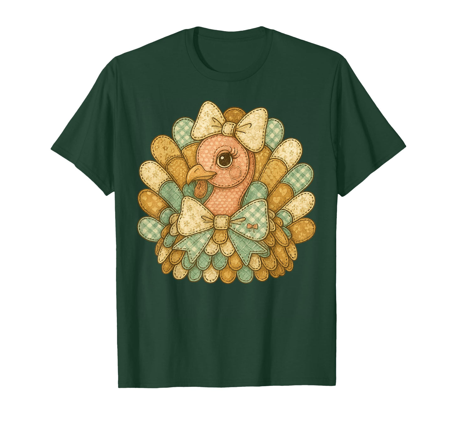 Funny Turkey Thanksgiving Coquette Boho Floral Fall Vibes T-Shirt