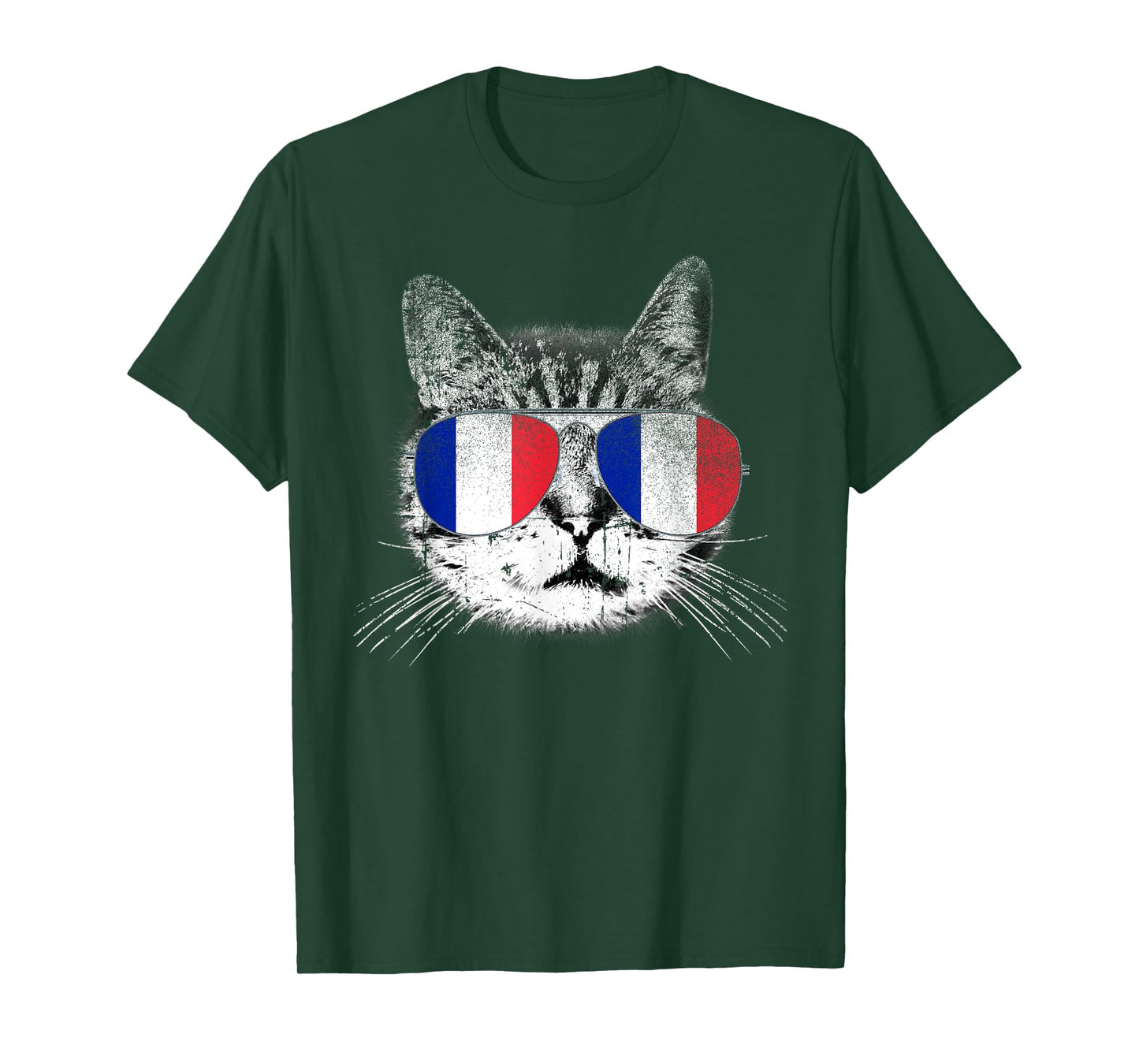 Cat Shirt France French Flag Country Retro Men Women Kids T-Shirt