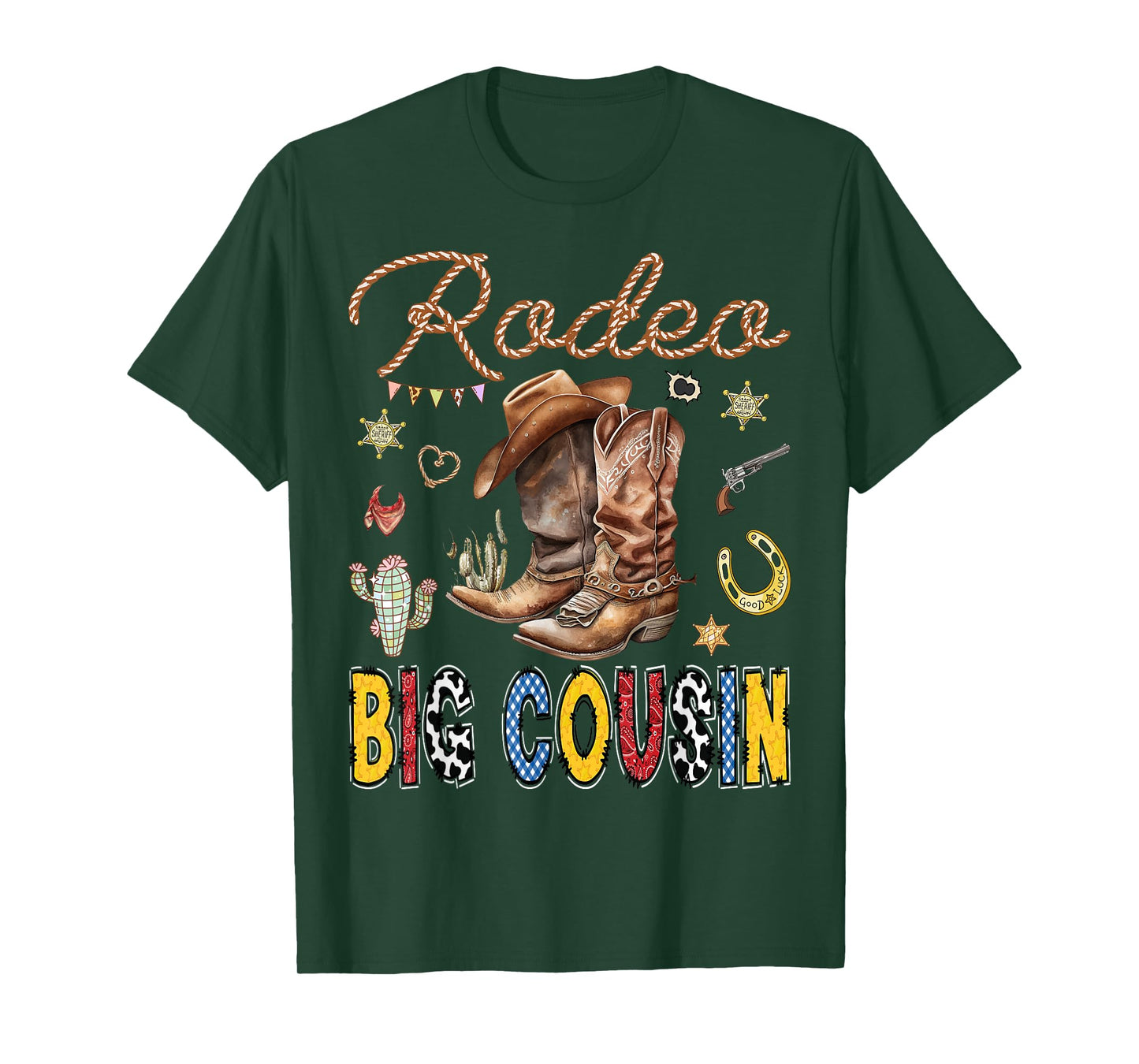 Rodeo Big Cousin Western Cowboy Birthday Matching Family T-Shirt