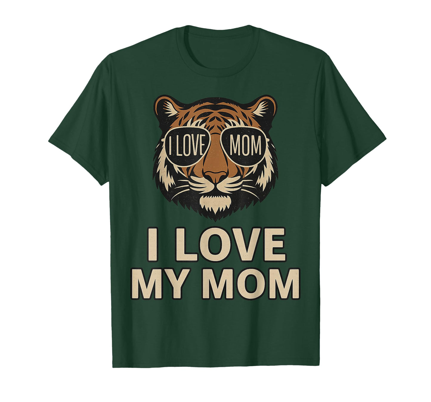I Love My Mom Tiger Graphic for Animal Lovers T-Shirt