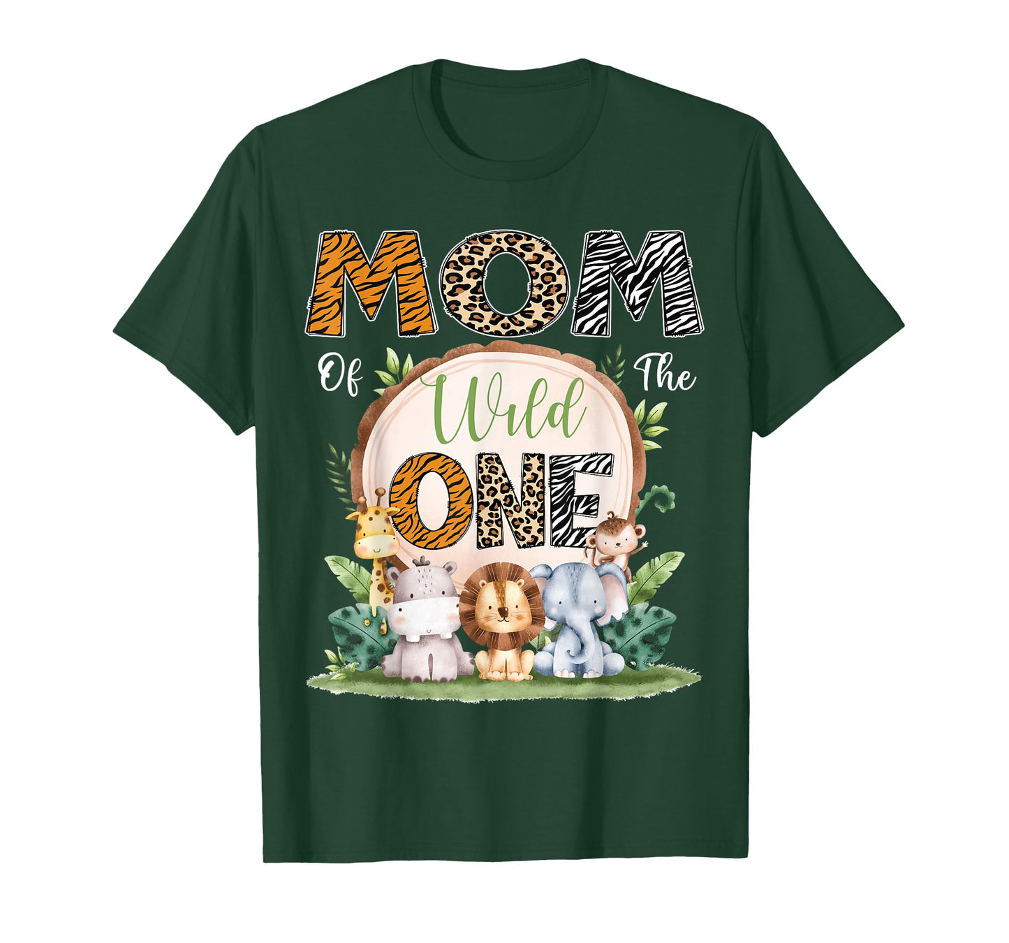 Mom Of The Wild One First Birthday Safari Woodland T-Shirt