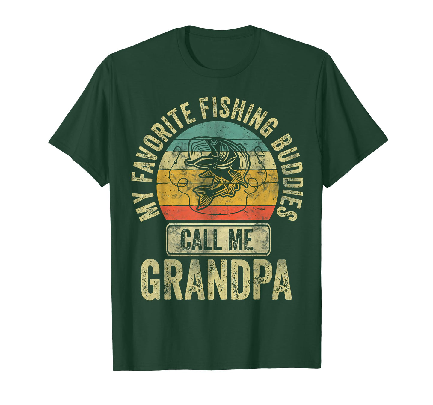My Favorite Fishing Buddies Call Me Grandpa Shirt Fisherman T-Shirt