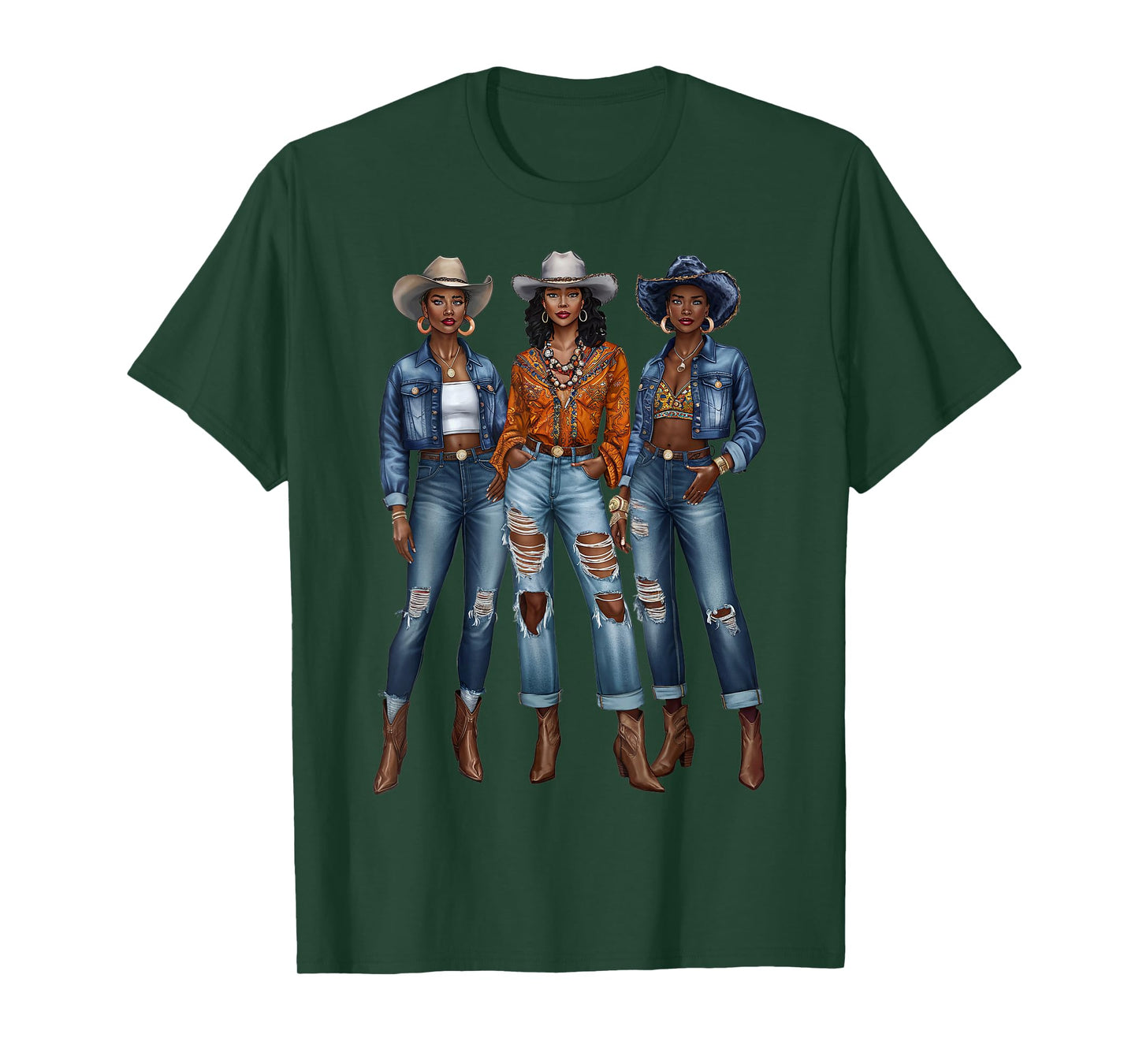 Black Cowgirl Vibes Melanin Black History Texas T-Shirt