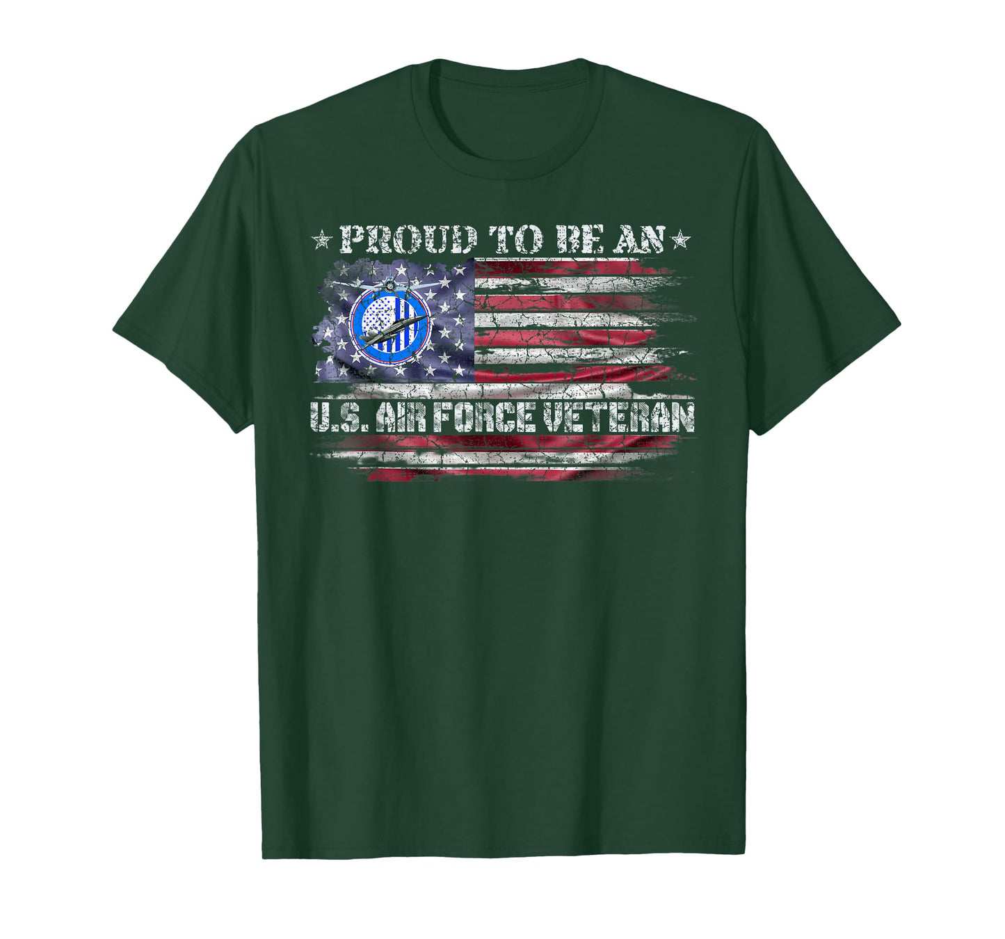 Vintage USA American Flag Proud To Be An Air Force Veteran T-Shirt