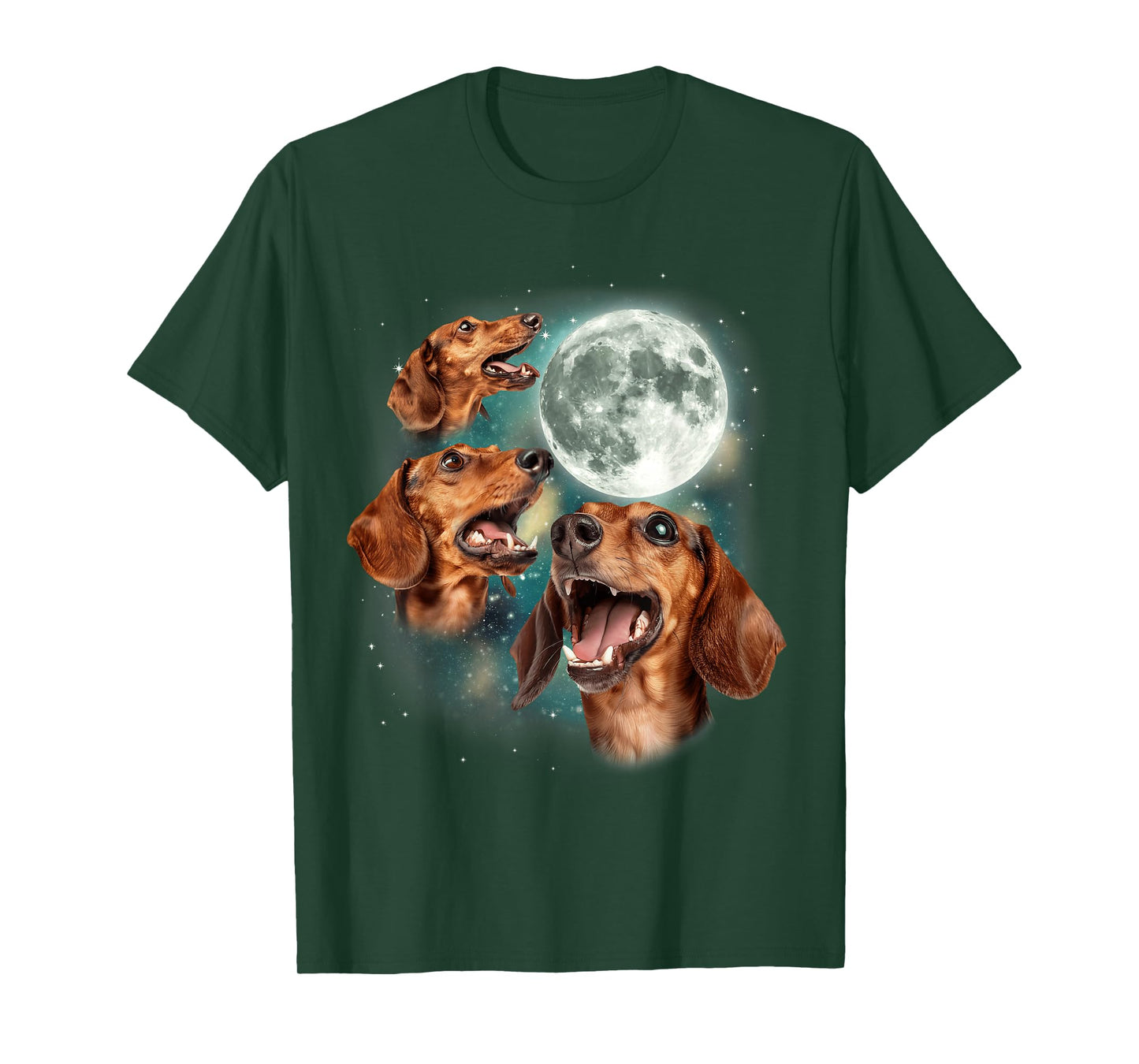 Three Dachshund Moon | 3 Wiener Pups Dog Lover Dachshund Pet T-Shirt