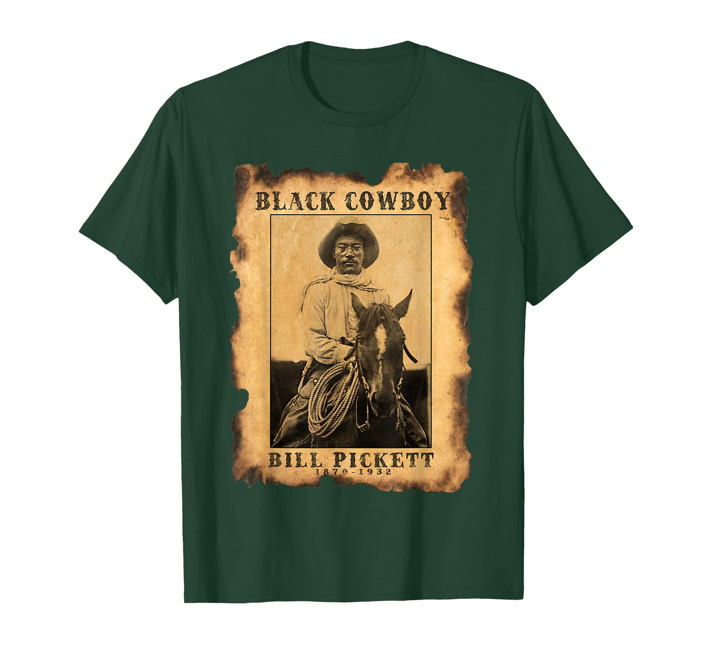 Bill Pickett Black Cowboy Hero Melanin Western African Rodeo T-Shirt