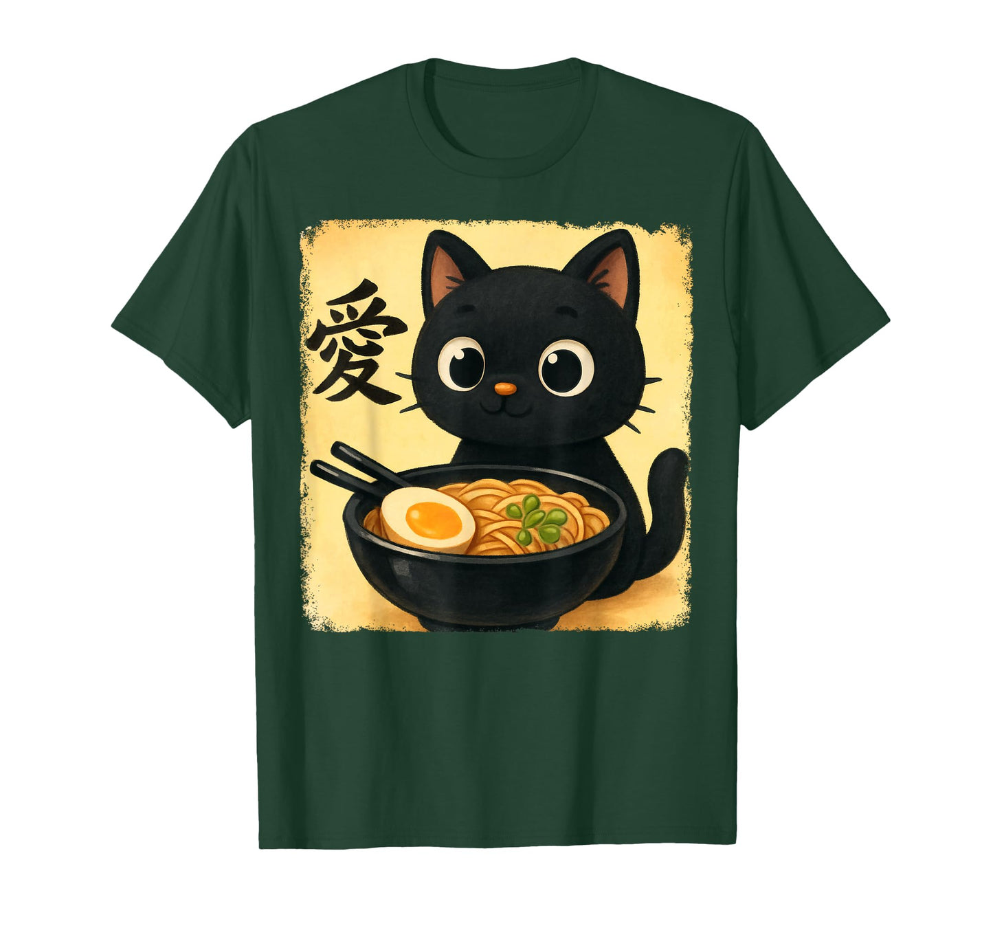 Funny Cat Ramen Graphic Japanese Kawaii Manga Anime T-Shirt