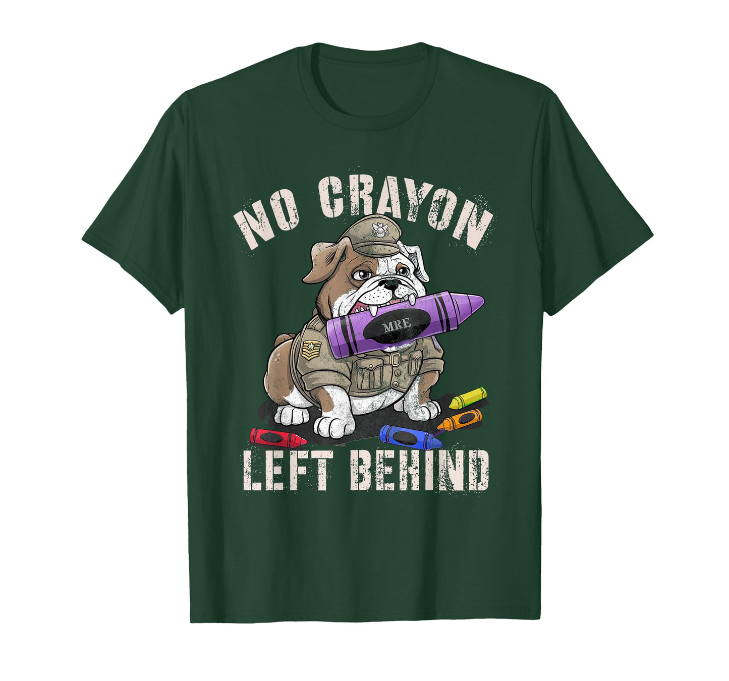 Sarcastic NO Crayon Left Behind Soldier School Military Camp T-Shirt
