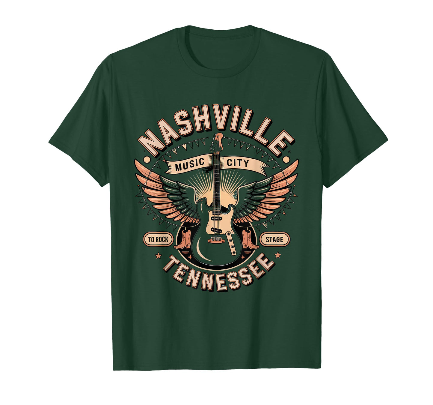 Nashville Music City Tshirt Women Men Tennessee Rock Country T-Shirt