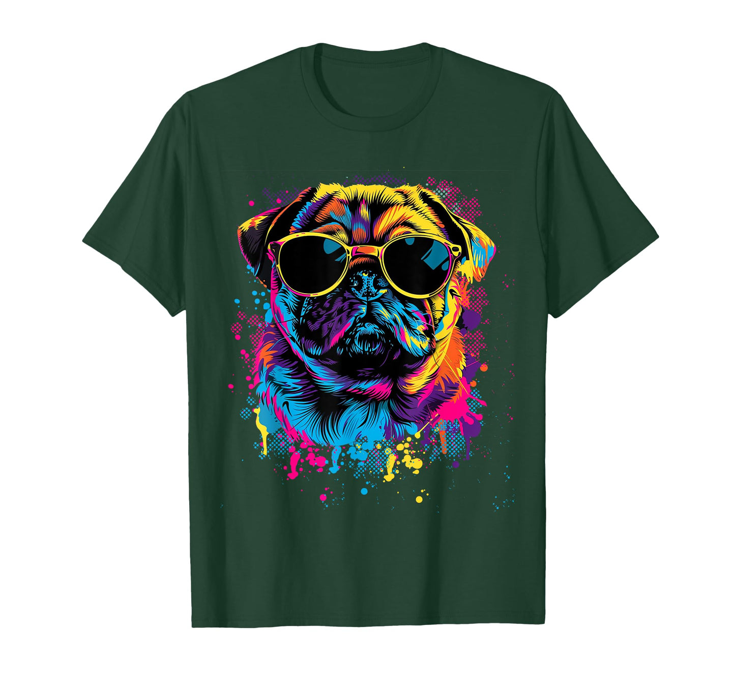 Pug Dog Lovers Design Colorful Pop Art Pug T-Shirt