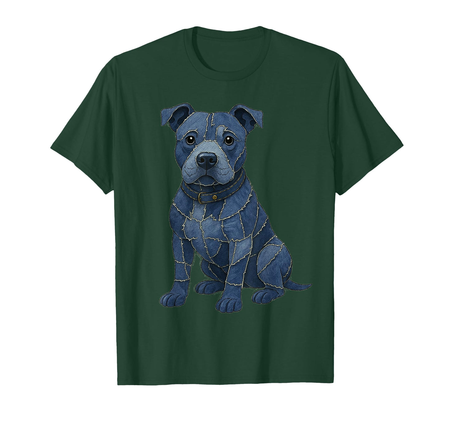 Pitbull Patchwork Denim Shirt Women, Cute Pitbull Dog Mom T-Shirt