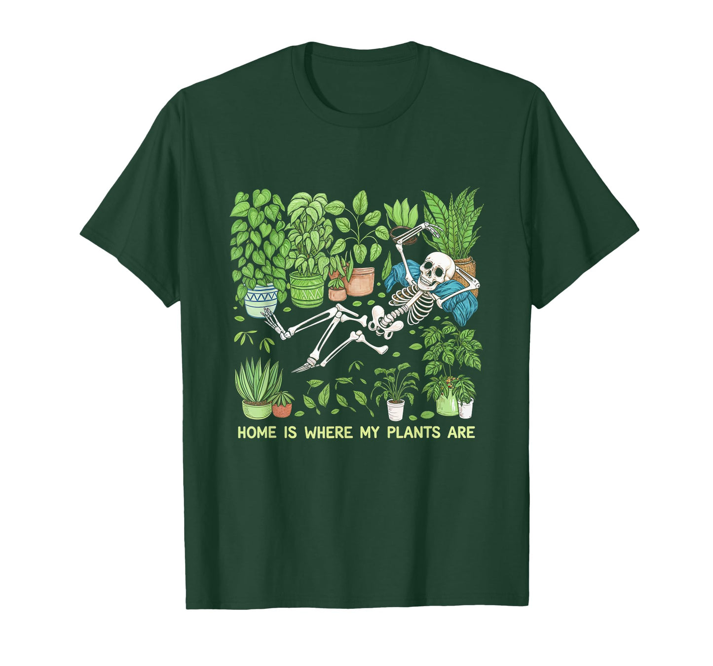 Where My Plants Are Skeleton Plant Lover T-Shirt