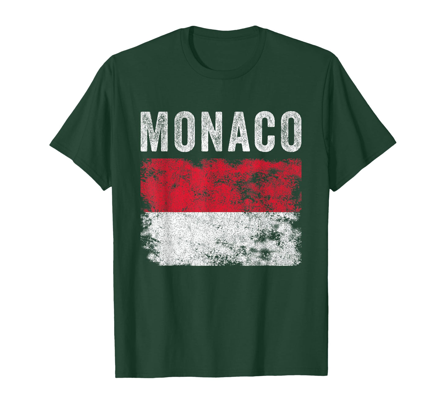 Monaco Flag Distressed - Men Women Kids - Monacan Flag T-Shirt