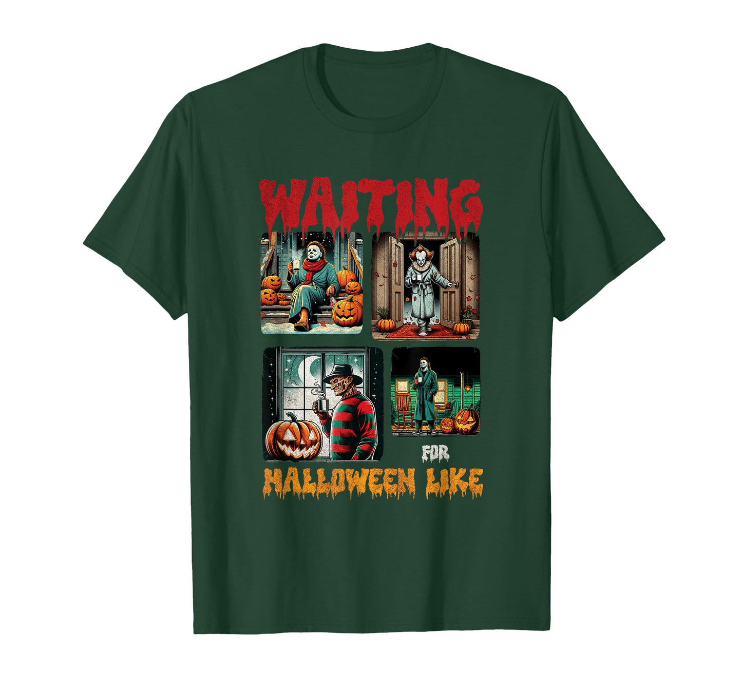 Waiting for Halloween Like Killers Horror Movie Scence T-Shirt
