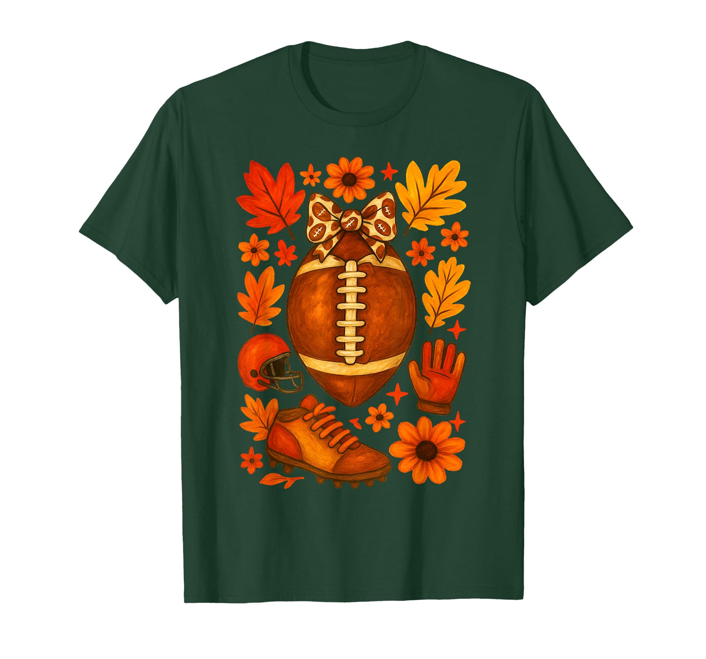 Tis The Season Fall Football Autumn Pumpkin T-Shirt