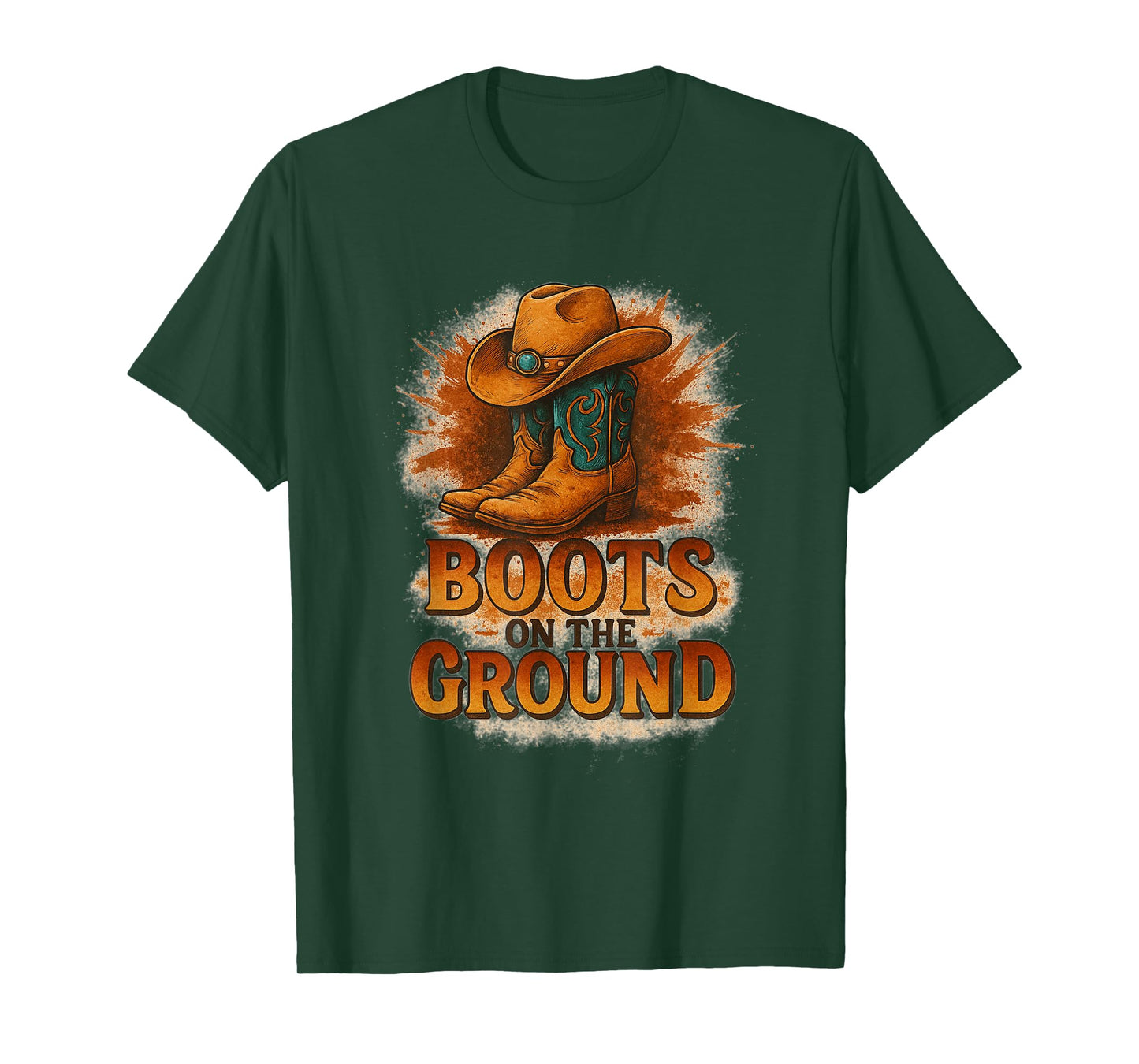 Boots On The Ground Western Cowboy Rodeo Country T-Shirt