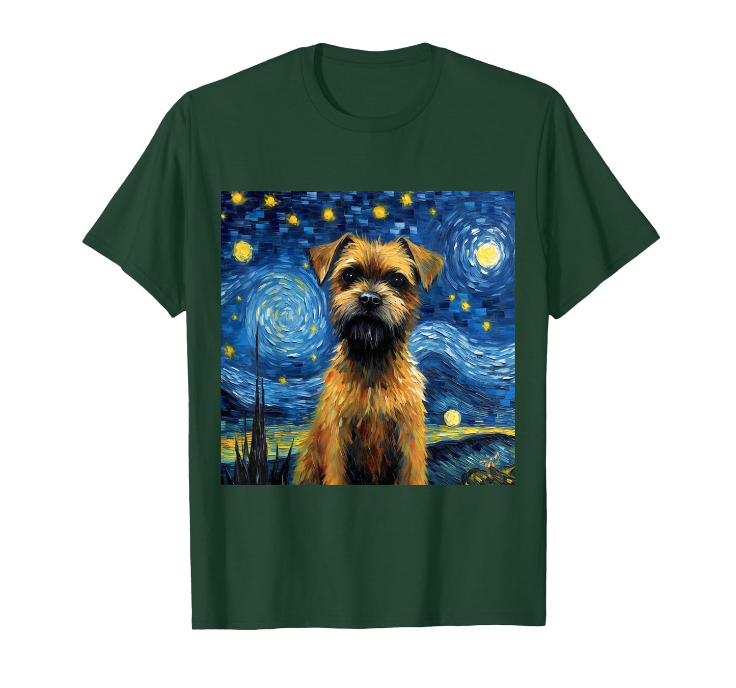 Border Terrier Starry Night - Border Terrier T-Shirt
