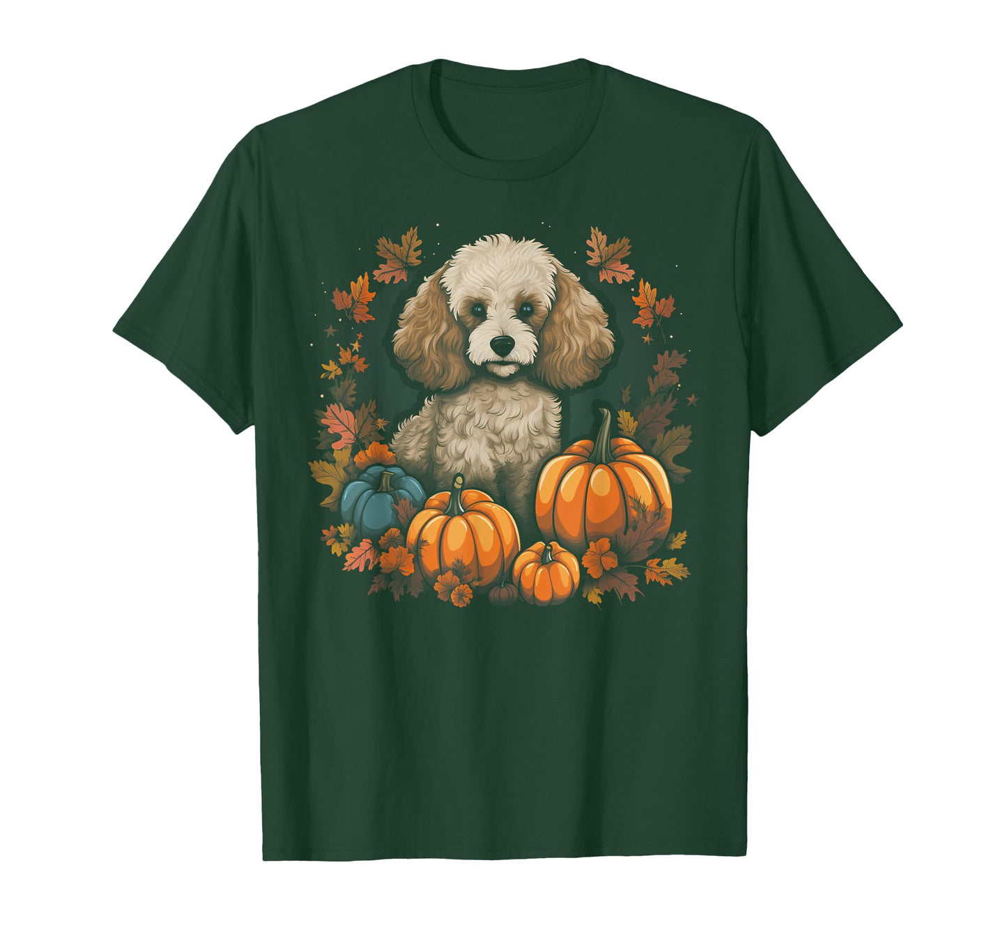 Poodle Dog - Pumpkin Thanksgiving Fall Halloween T-Shirt