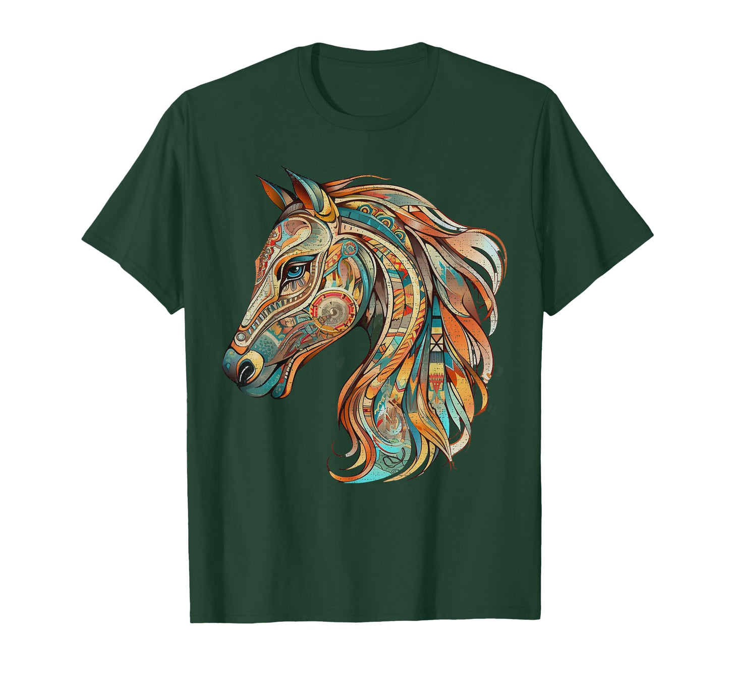 Horse Tribal Abstract Art Native American Geometric Horses T-Shirt