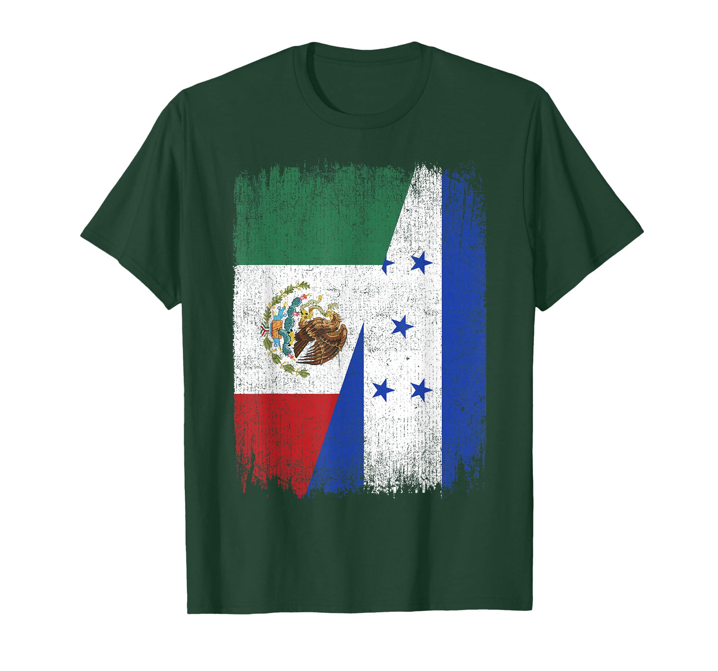 Half Mexico Honduras Flag Mexican Honduran Roots T-Shirt