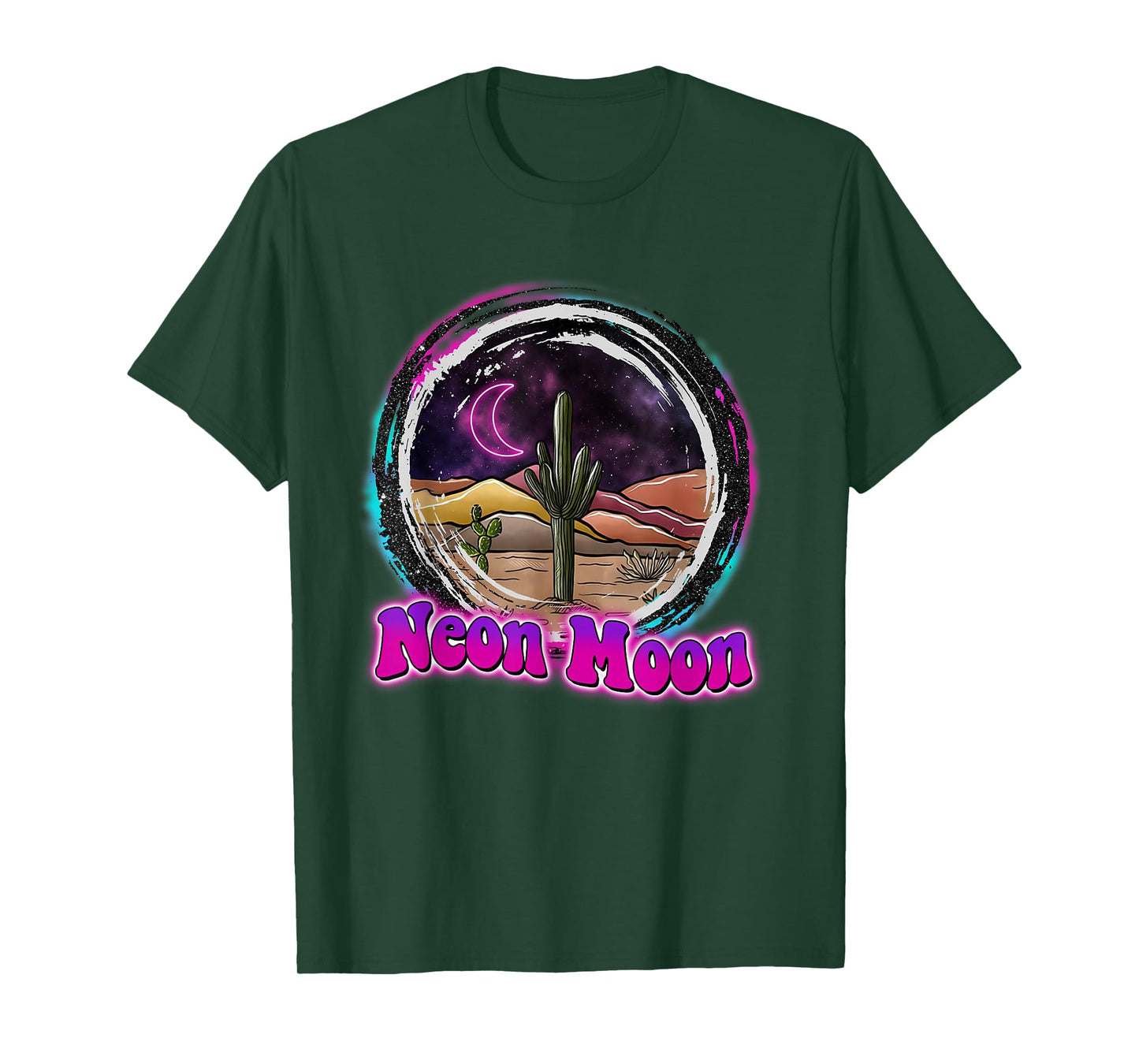 Neon-Moon Country Retro Western 80s 90 Cactus T-Shirt