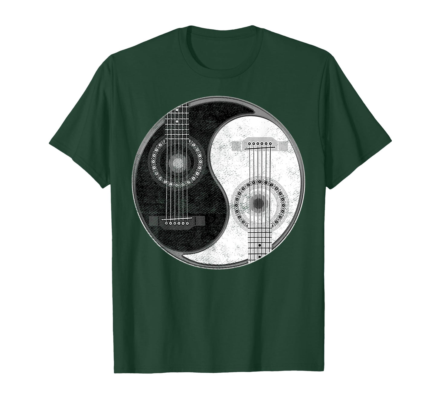 Yin Yang Guitar Player Guitarist Classical Bass Acoustic Tee T-Shirt