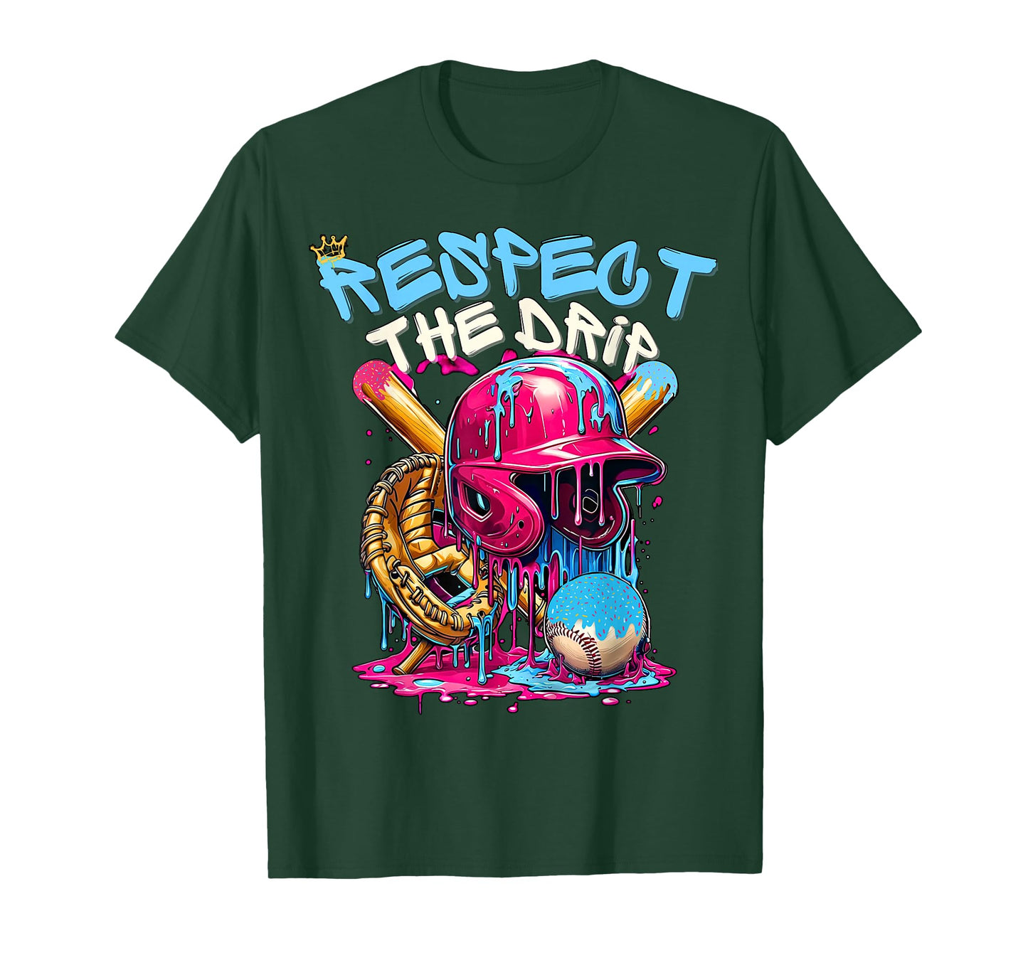 Baseball Drip Ice Cream Drip Youth Boys Baseball T-Shirt