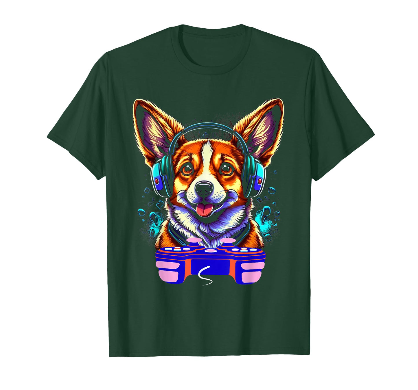 Gaming Corgi Pembroke Dog Player Video Gamer Lover Men Kids T-Shirt