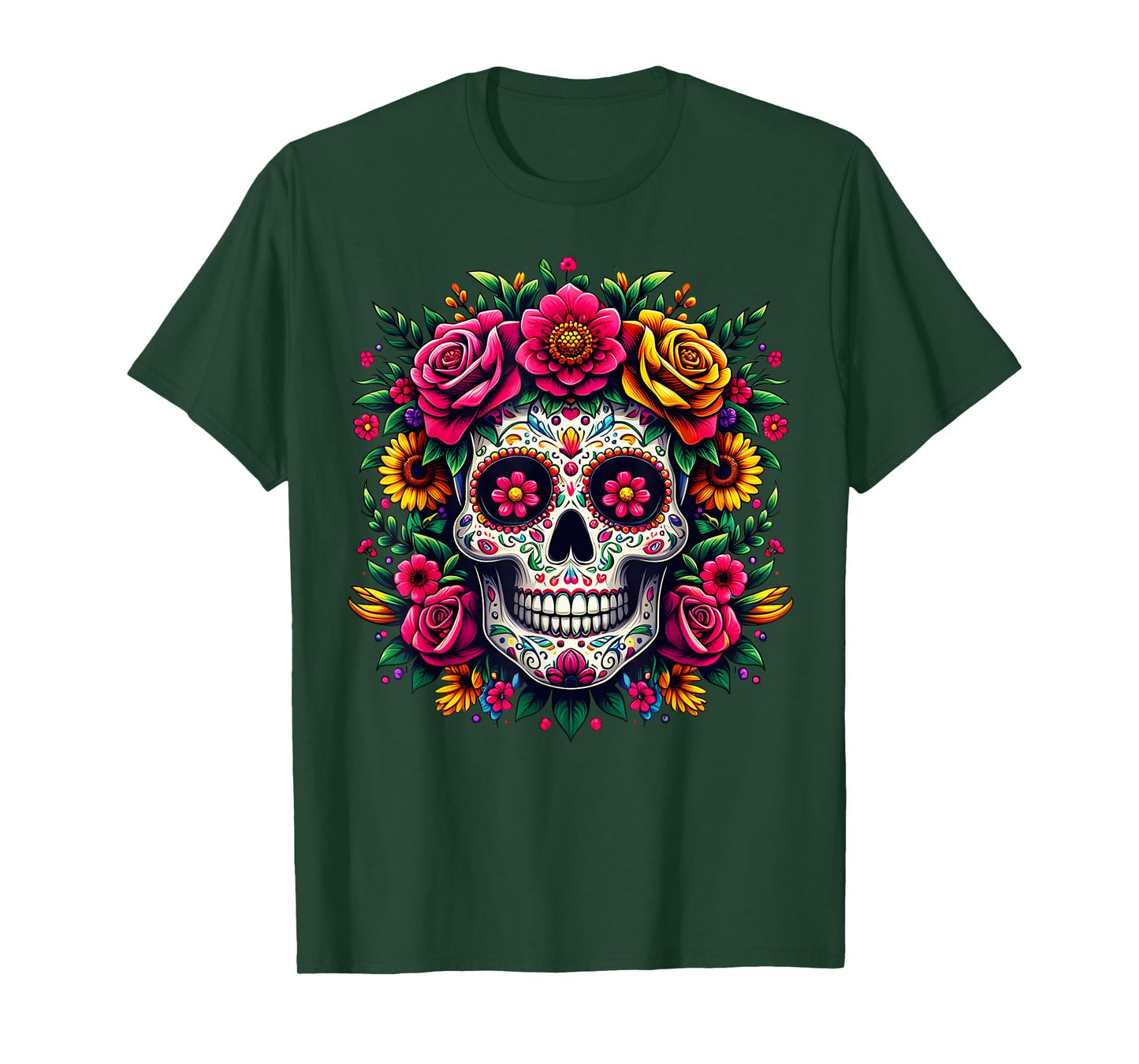 Day Of The Dead Dia De Los Muertos Sugar Skull Halloween T-Shirt