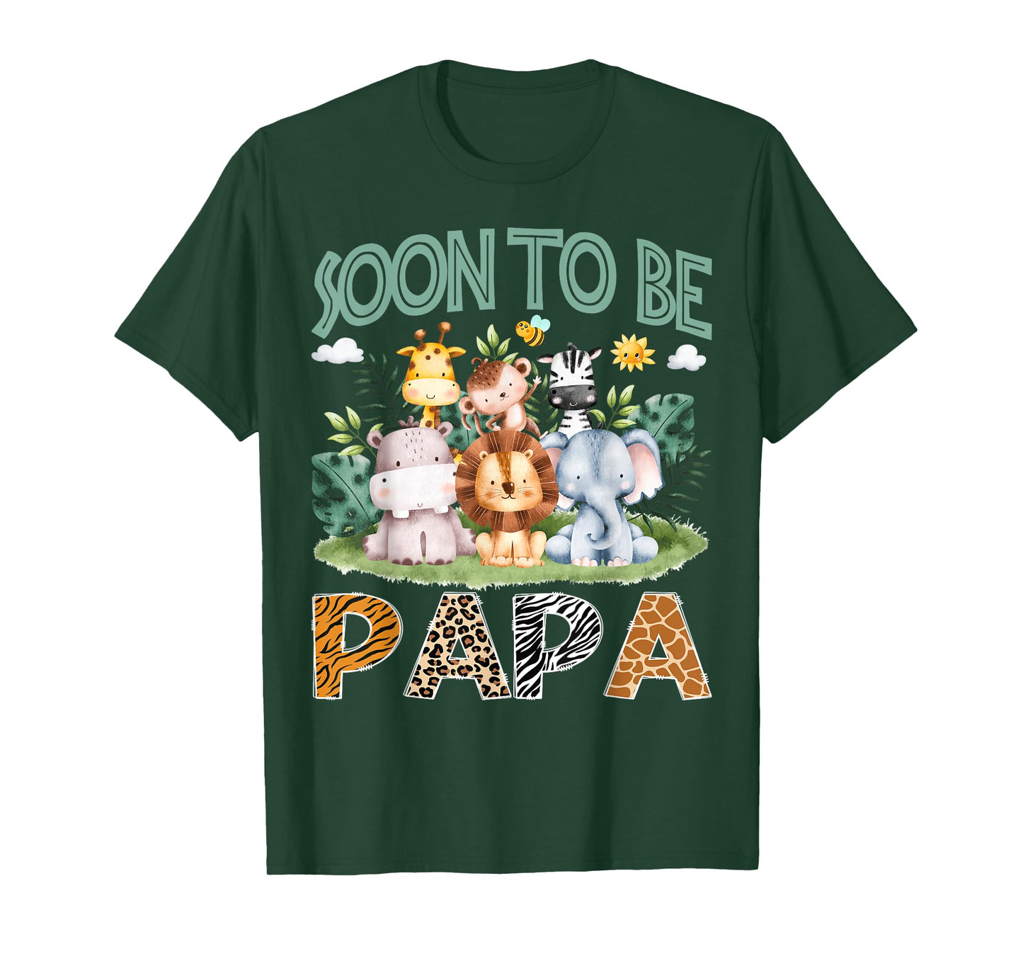 Soon To Be Papa Animal Safari Jungle Gender Reveal T-Shirt