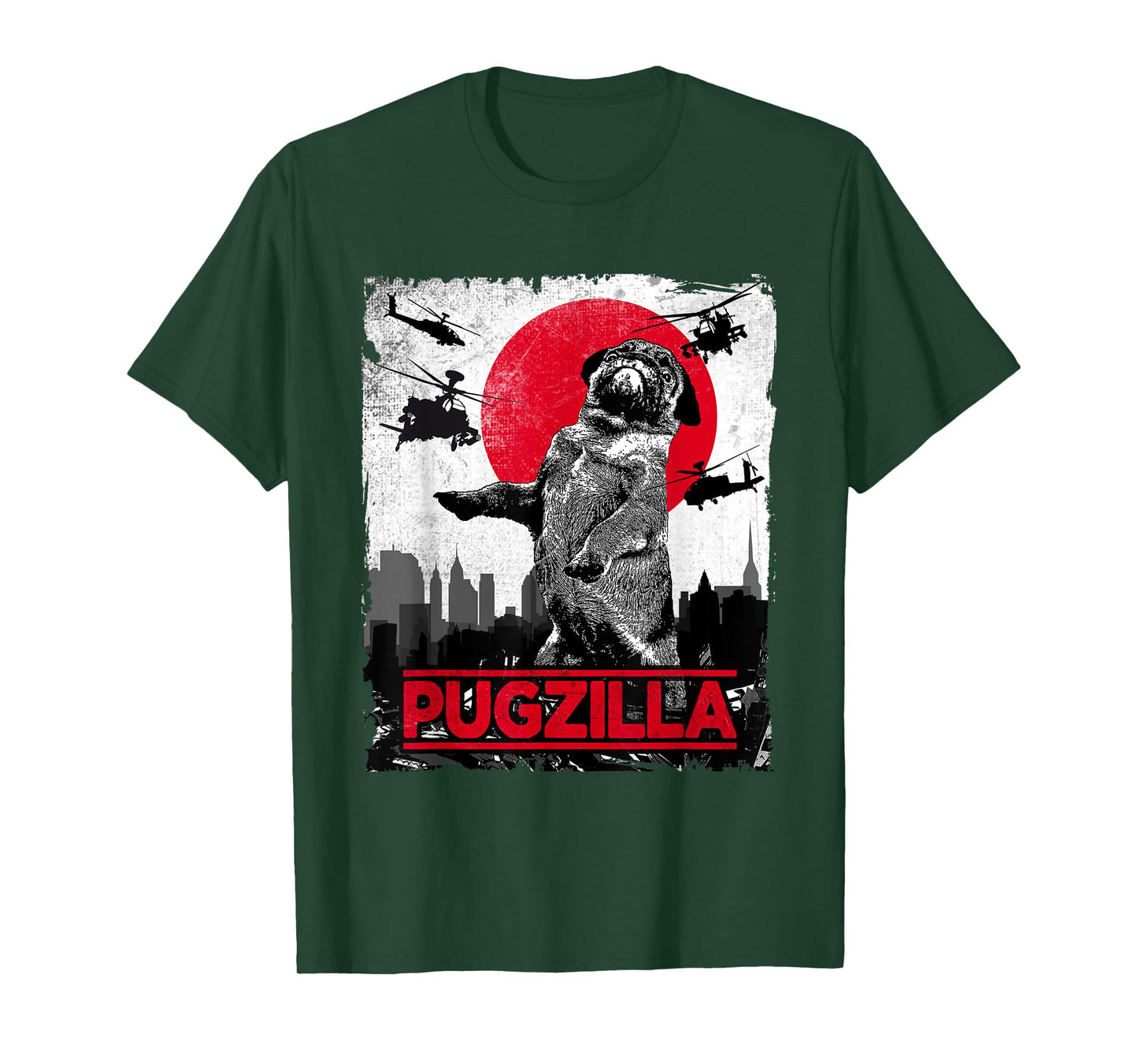Funny Pugzilla Pug Dog T-Shirt