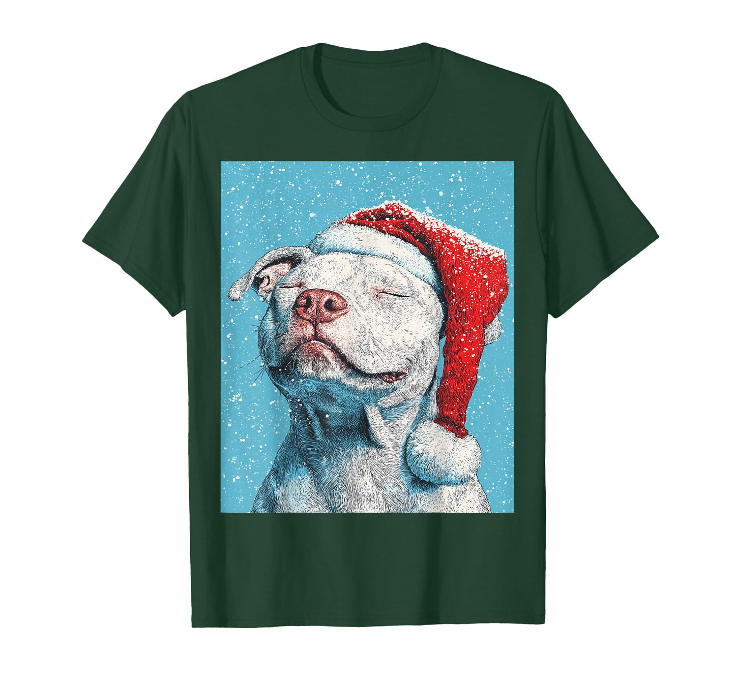 White Pitbull Christmas T-Shirt