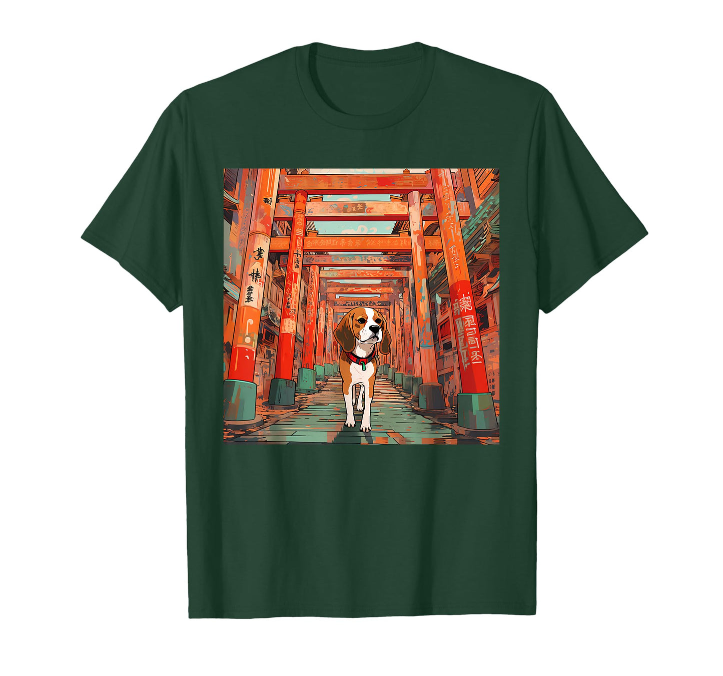 Beagle Torii Gates Funny Dog Japan T-Shirt