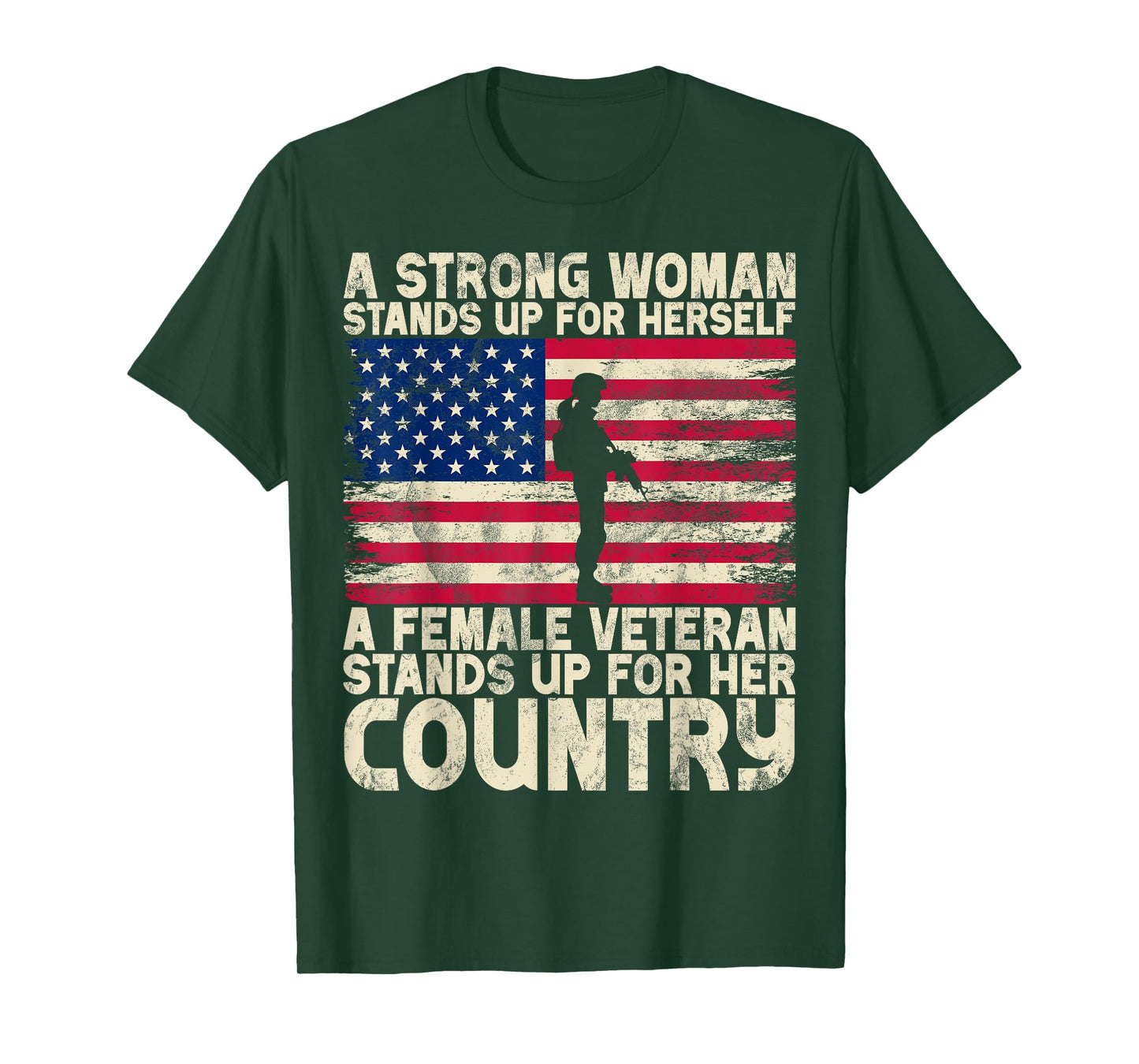 Female Veteran Veteran's Day Women Veteran Soldier Patriotic T-Shirt