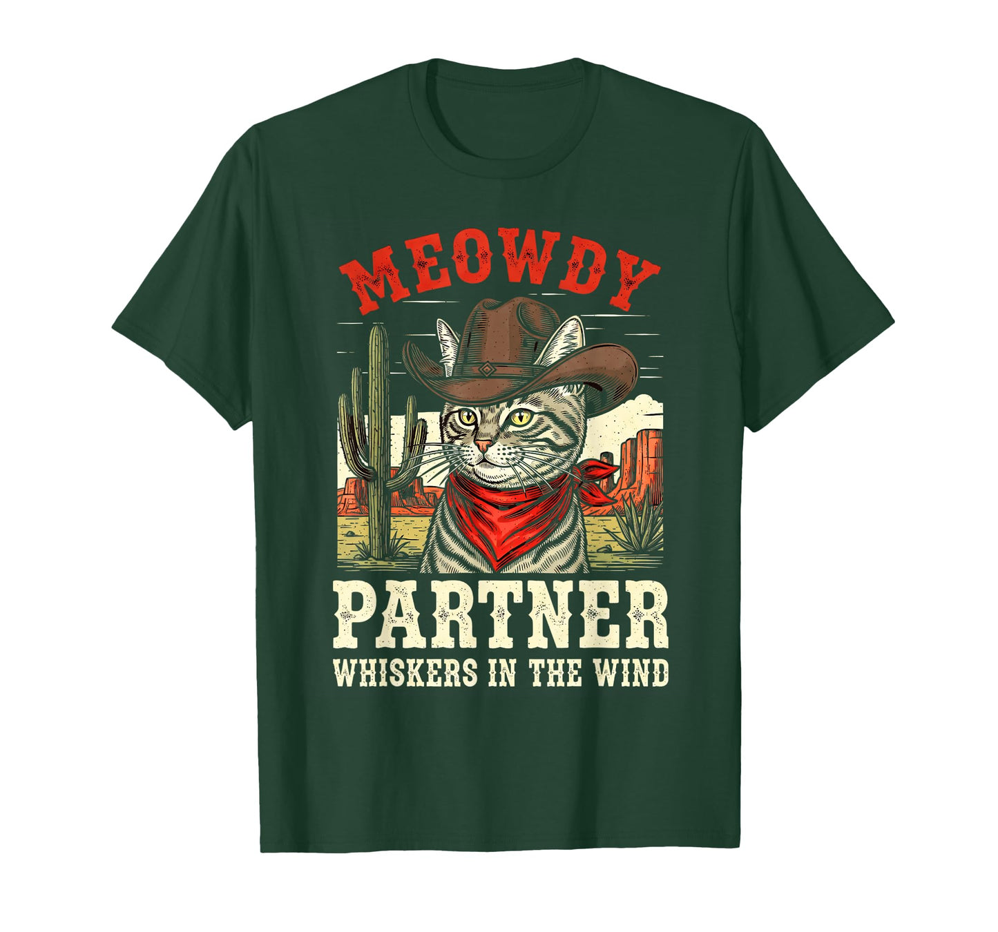 Meowdy Partner Cowboy Cat Funny Cowboy Meme T-Shirt