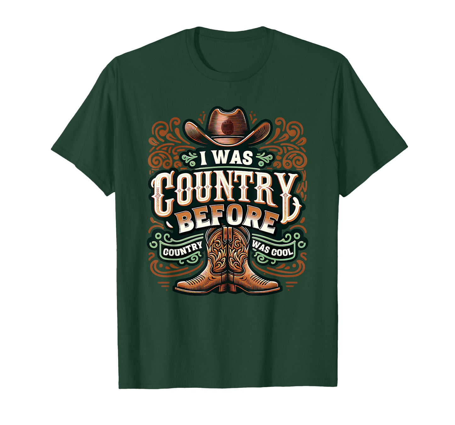 I Was Country Before Country Was Cool Funny Western T-Shirt