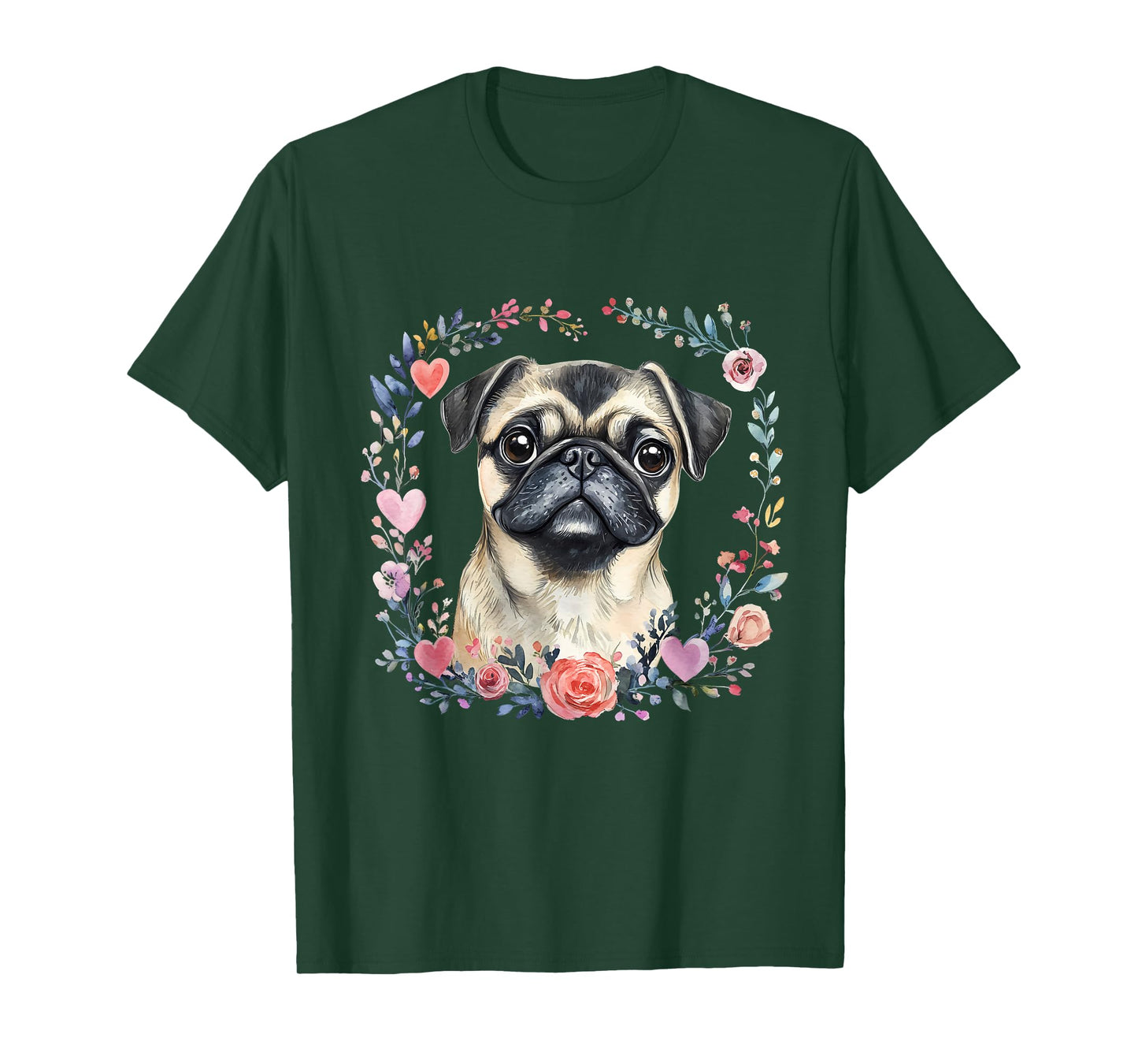 Pug Owner Colorful Portrait Dog Animal Cute Pug Lover T-Shirt