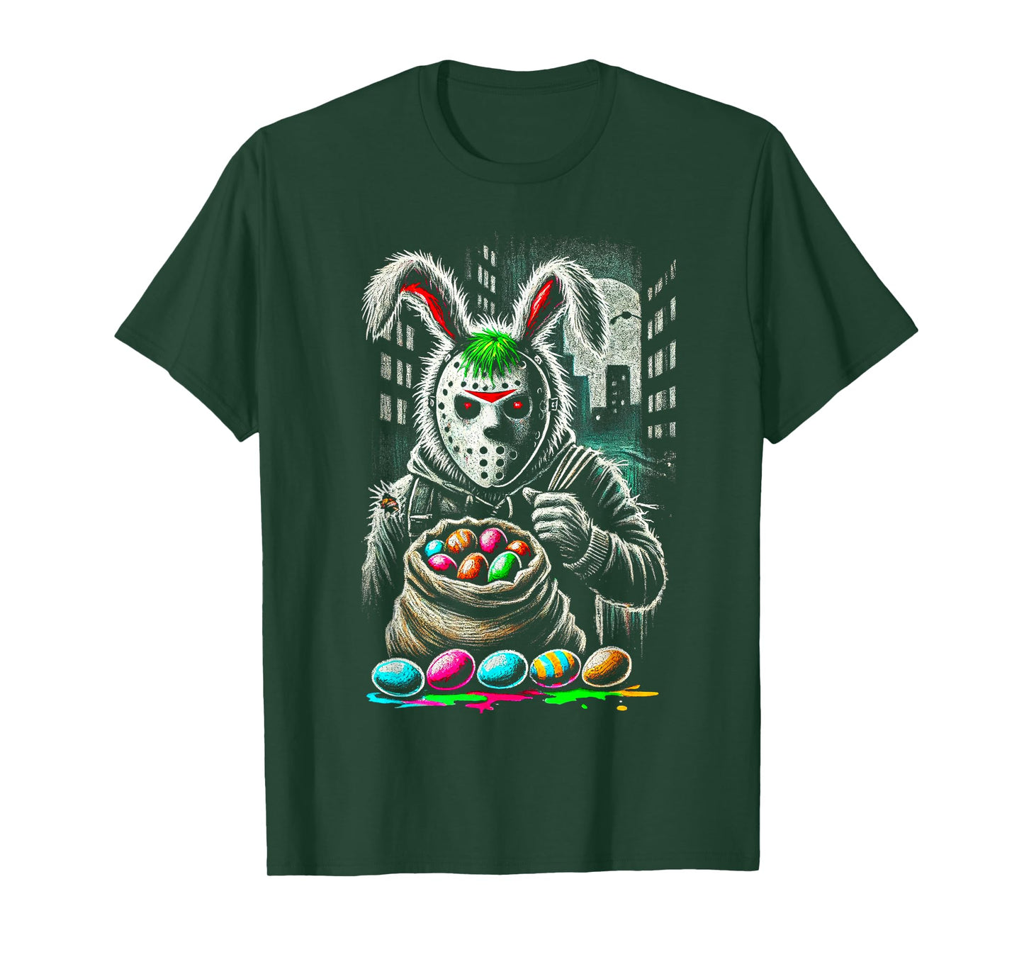 Sinister Easter Bunny Horror-Inspired Creepy Egg Hunter Tee T-Shirt