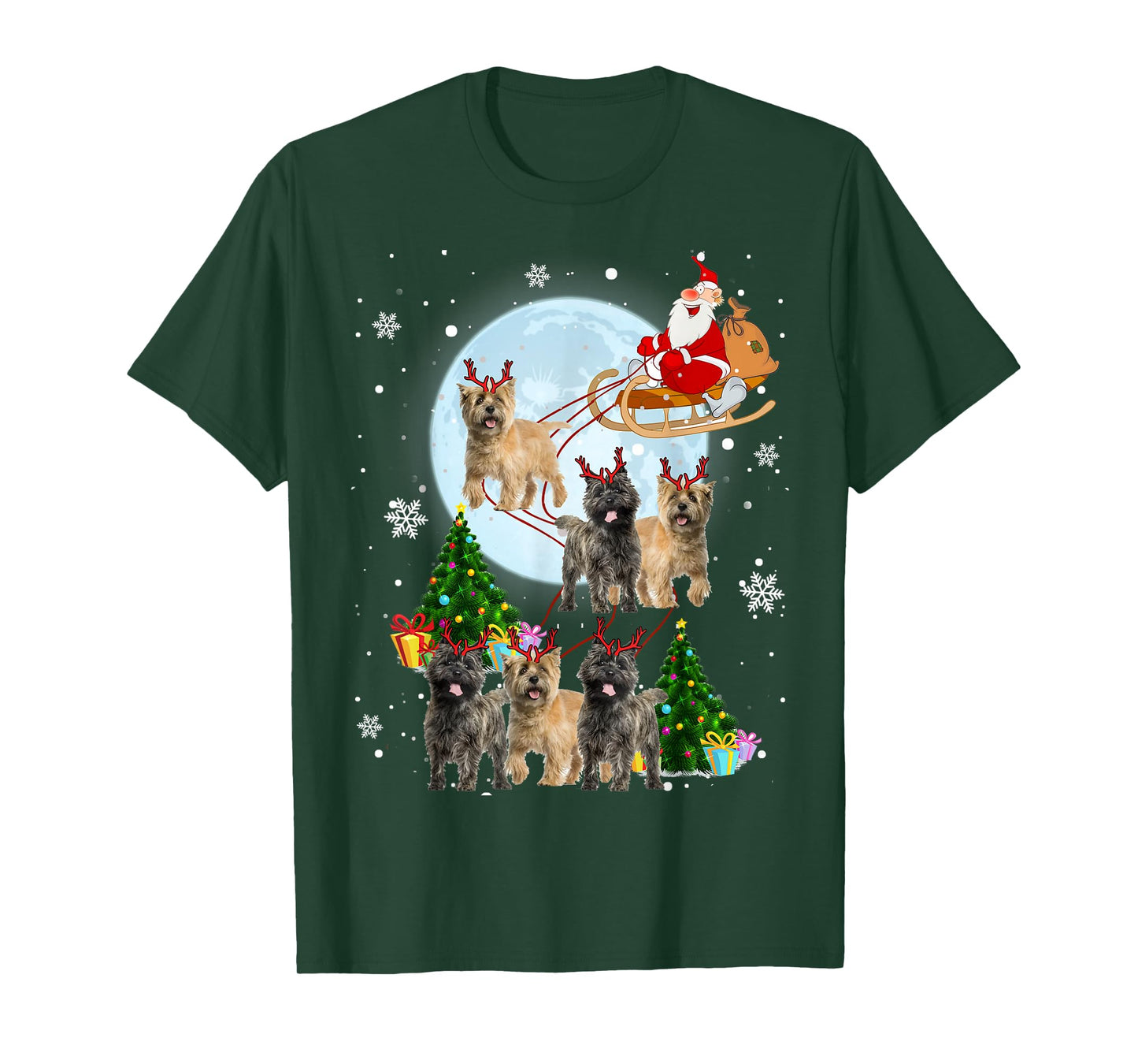 Cairn Terrier Reindeer Christmas Cairn Terrier Lover Gifts T-Shirt