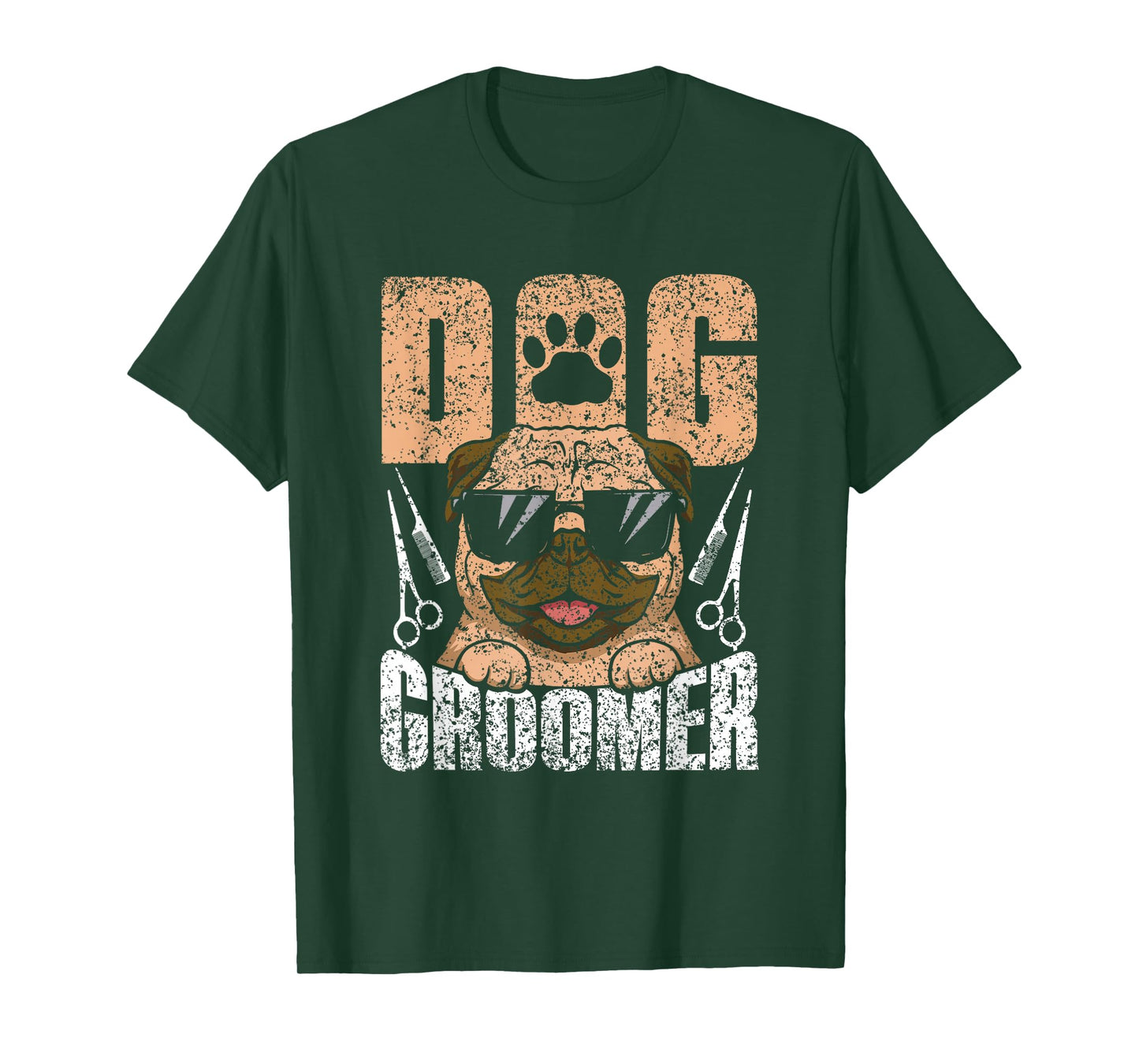 Grooming Job Puppy Dog Groomer Black Dog Print T-Shirt, Unisex-Adults, Small, Short Sleeve