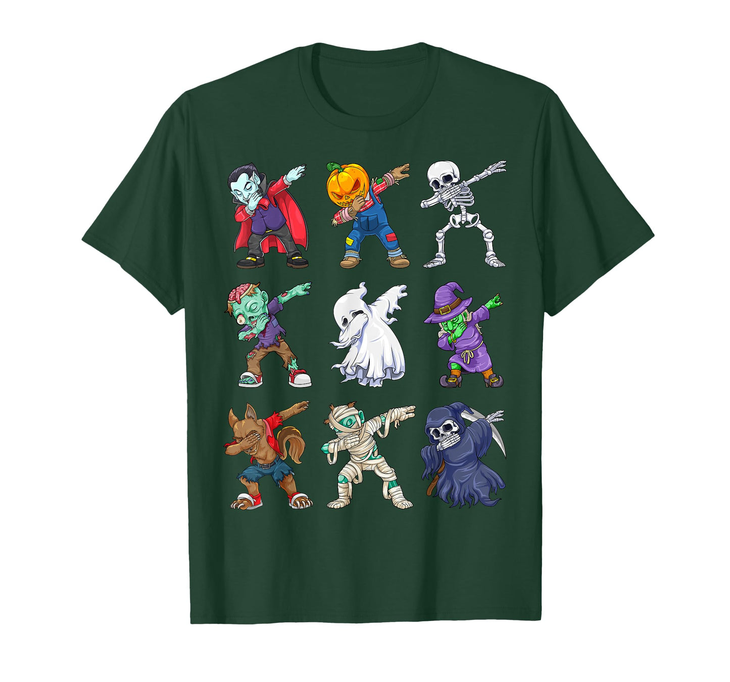 Dabbing Halloween Boys Skeleton Zombie Scary Pumpkin Mummy T-Shirt